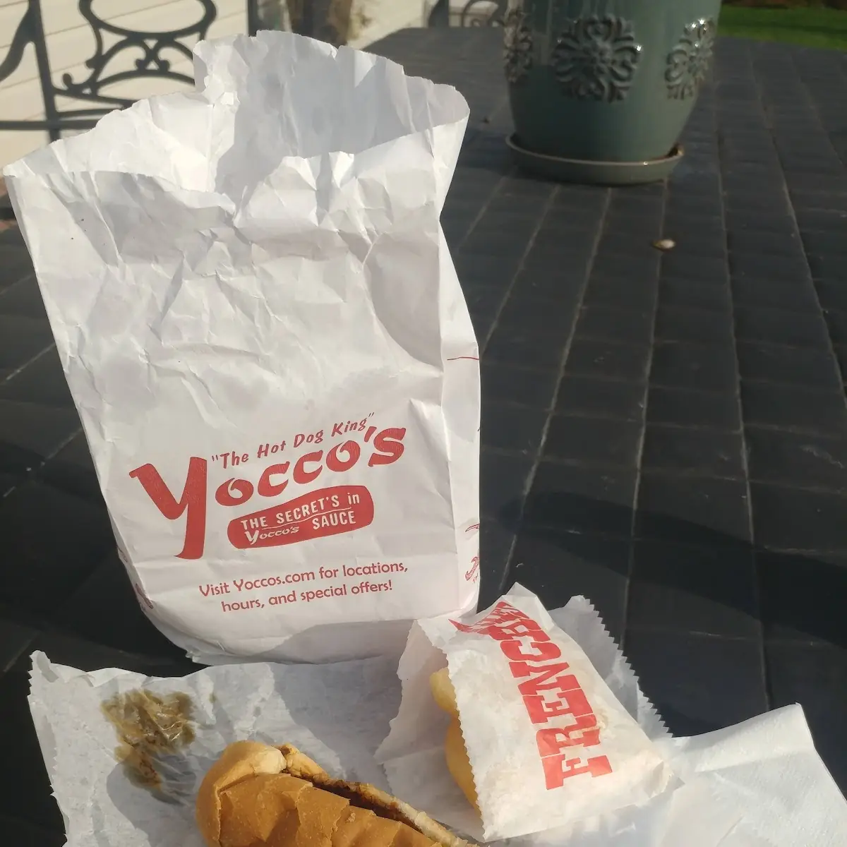 Hot Dog with Everything and a Small Perogie