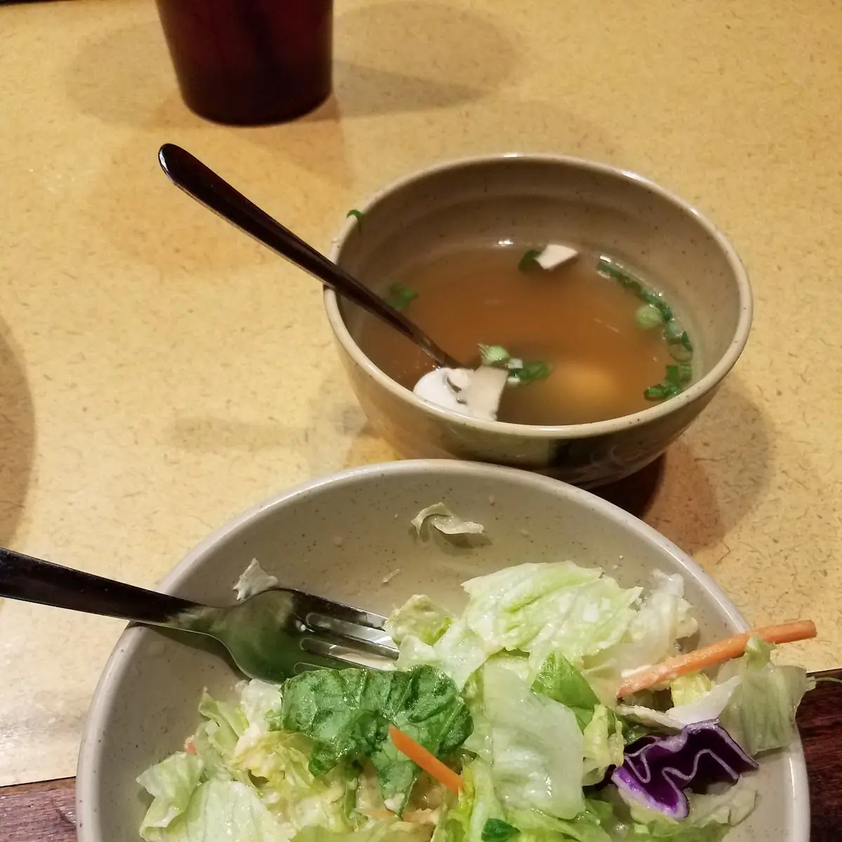 Onion Soup and Ginger Salad
