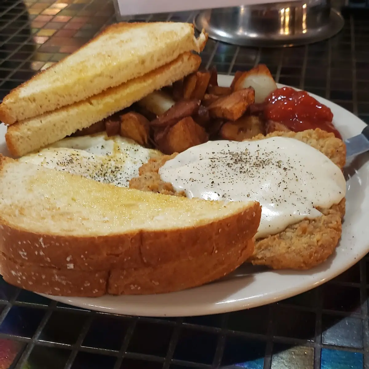 Country Fried Steak and Eggs