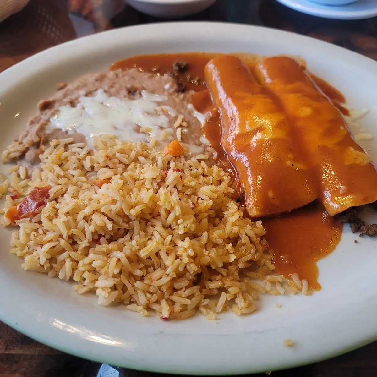 A. 1 Bean Burrito, 1 Cheese Enchilada, & 1 Bean Tostada with Nacho Cheese