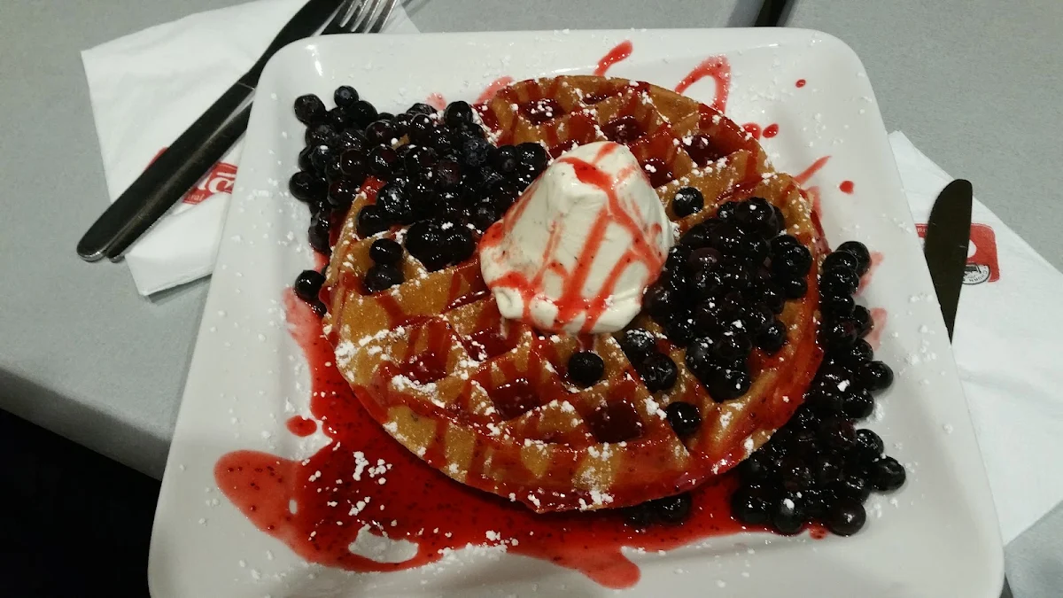 Fresh Waffle Qith Blueberries and Icecream, Geláre Applecross