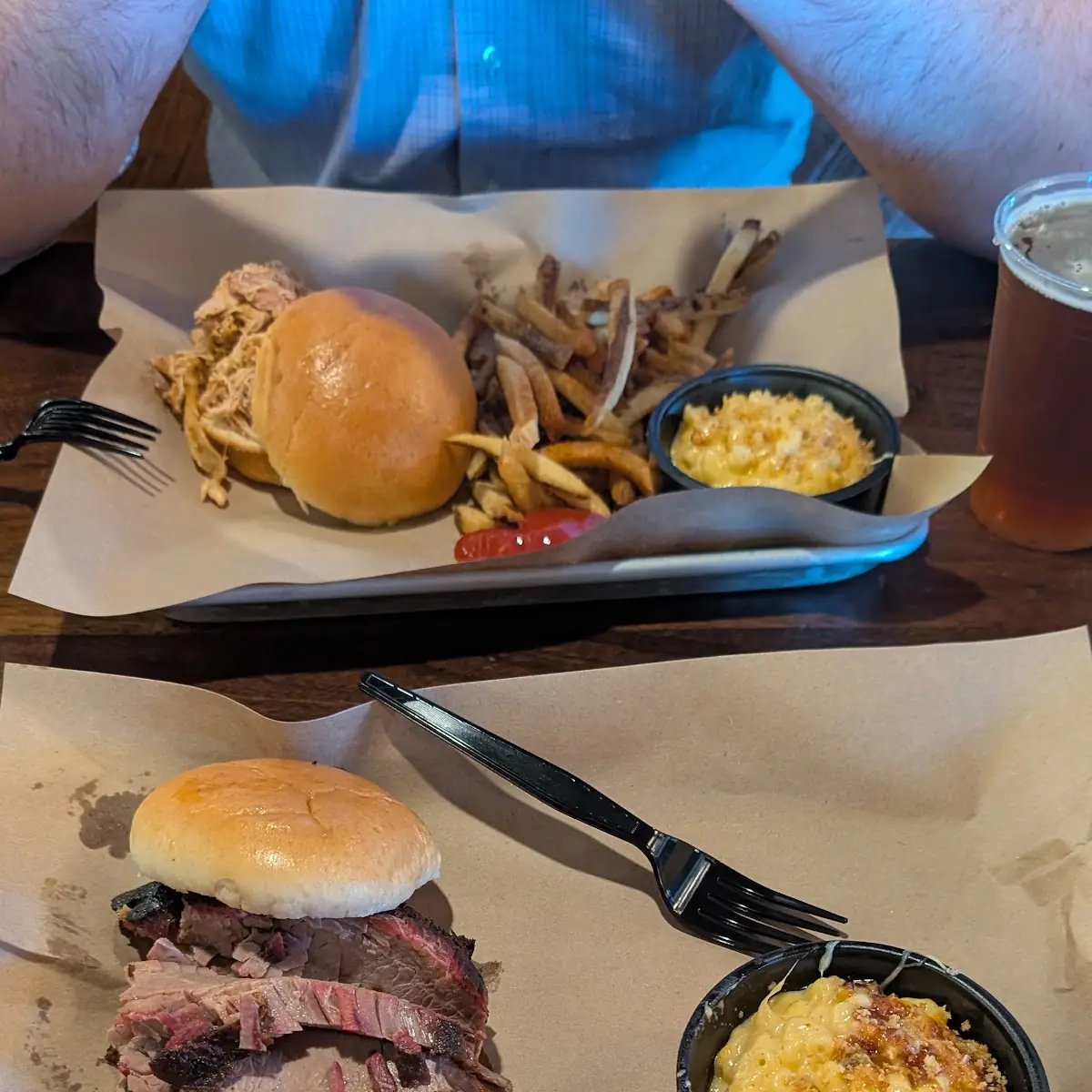 Brisket Pulled Pork Potato Salad Baked Beans