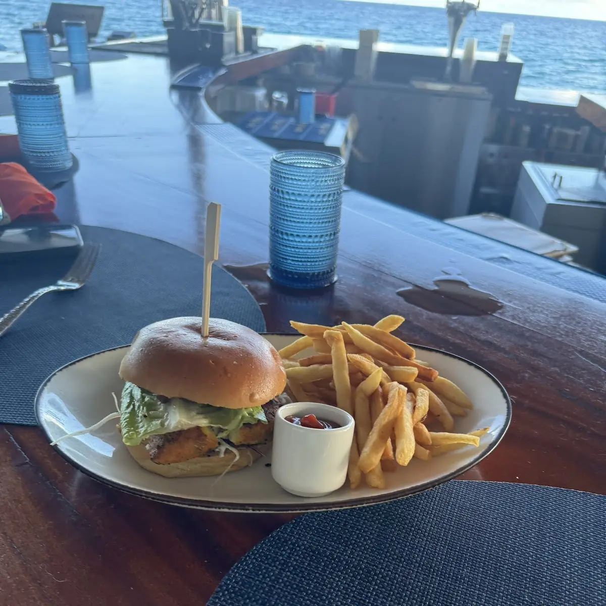 Mahi Fish Sandwich and Fries