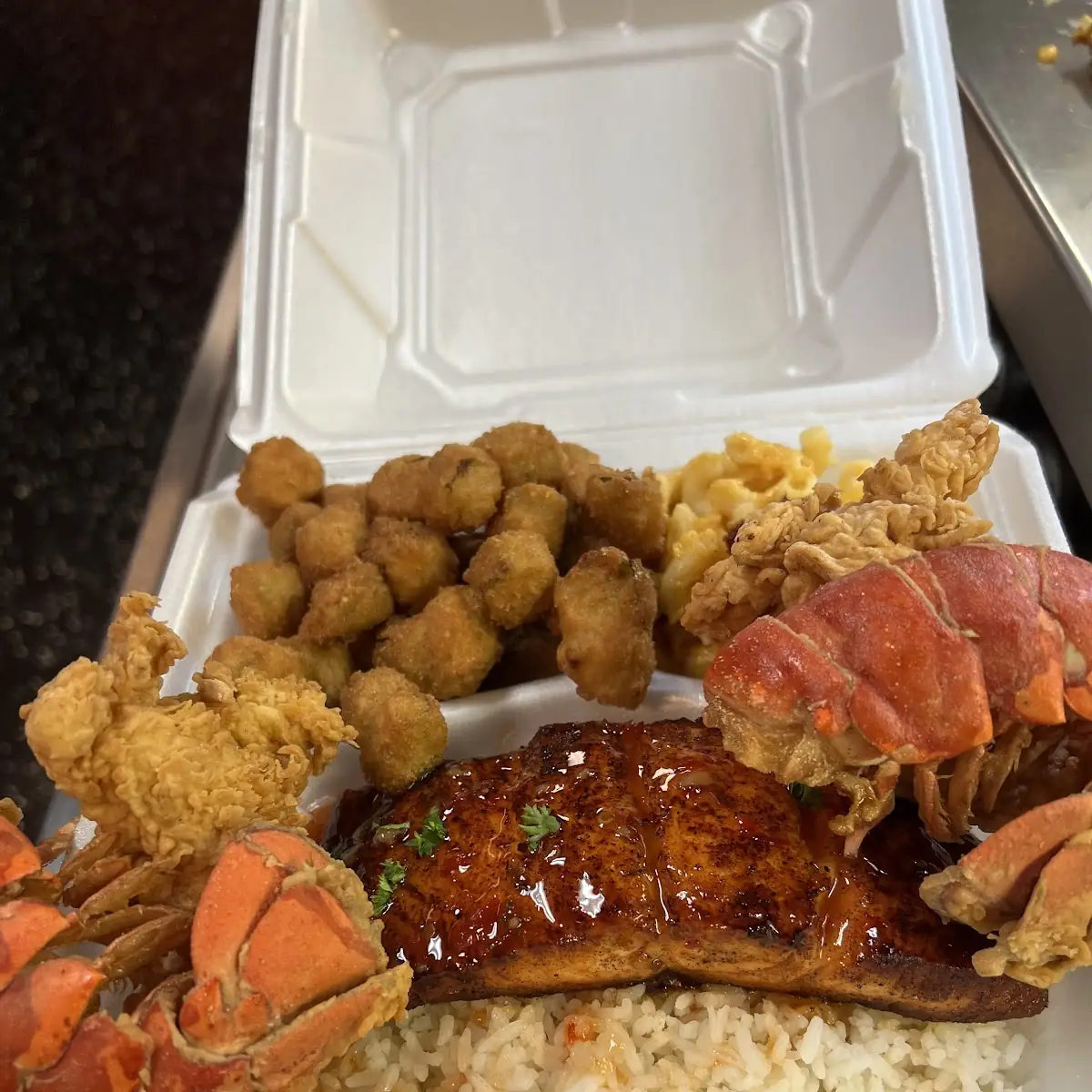 Southern Fried Lobster Tail with Cornbread