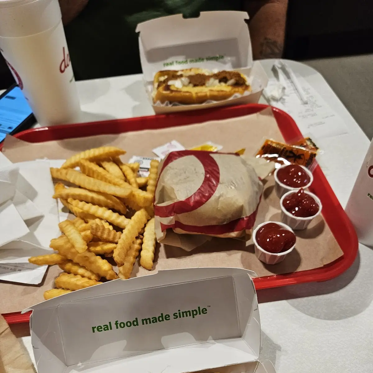 Hotdog Combo Fries Extra Crispy Double Cheeseburger with Bacon