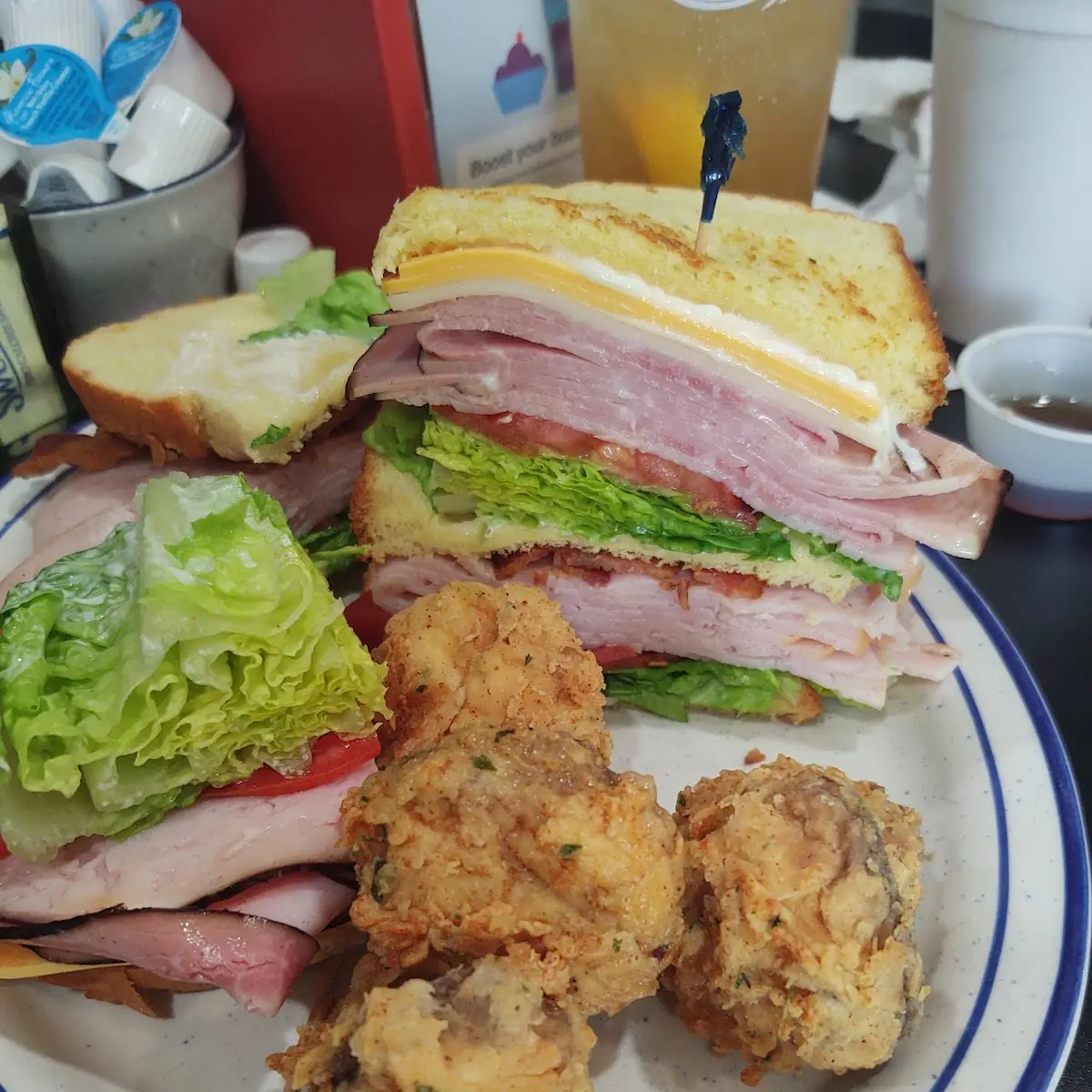 Club Sandwich with Fried Mushrooms