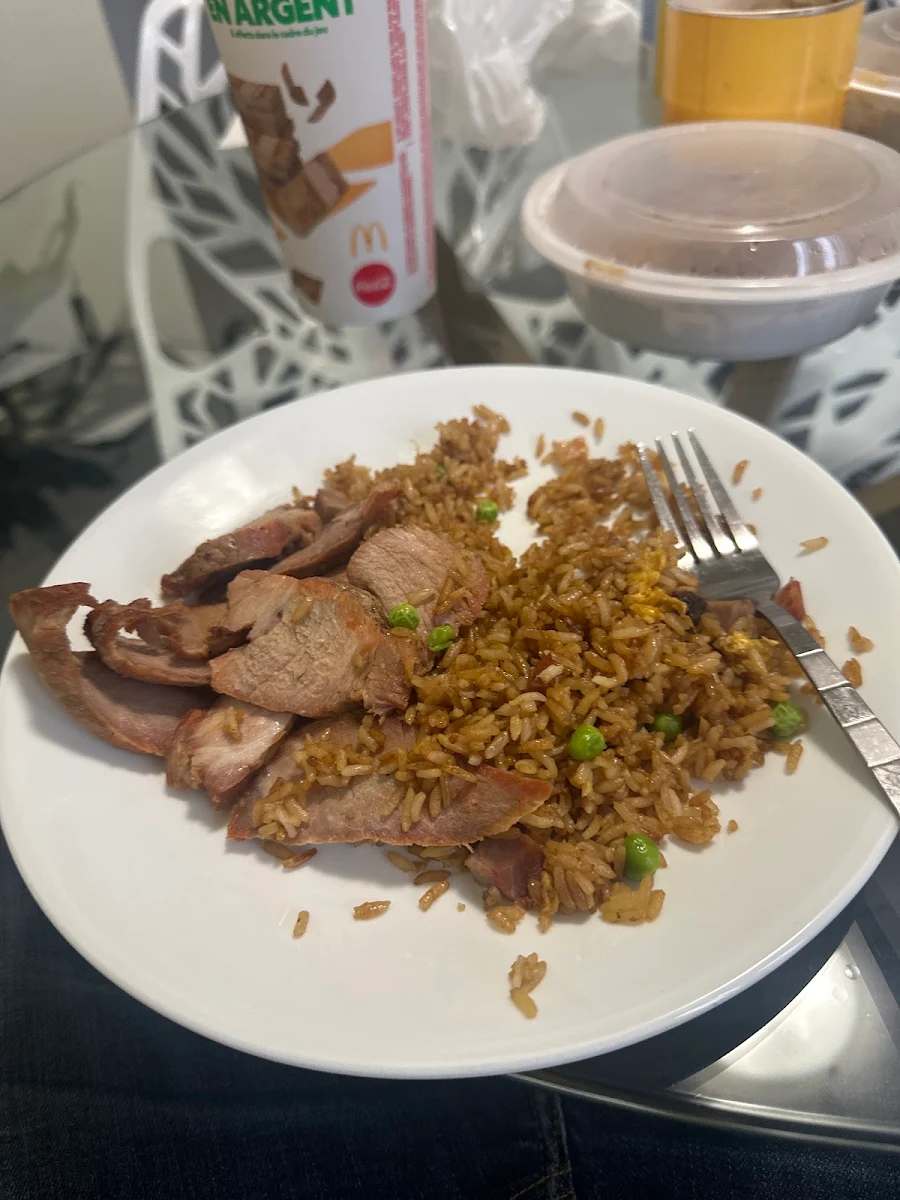 Barbeque Pork with Fried Rice Chicken