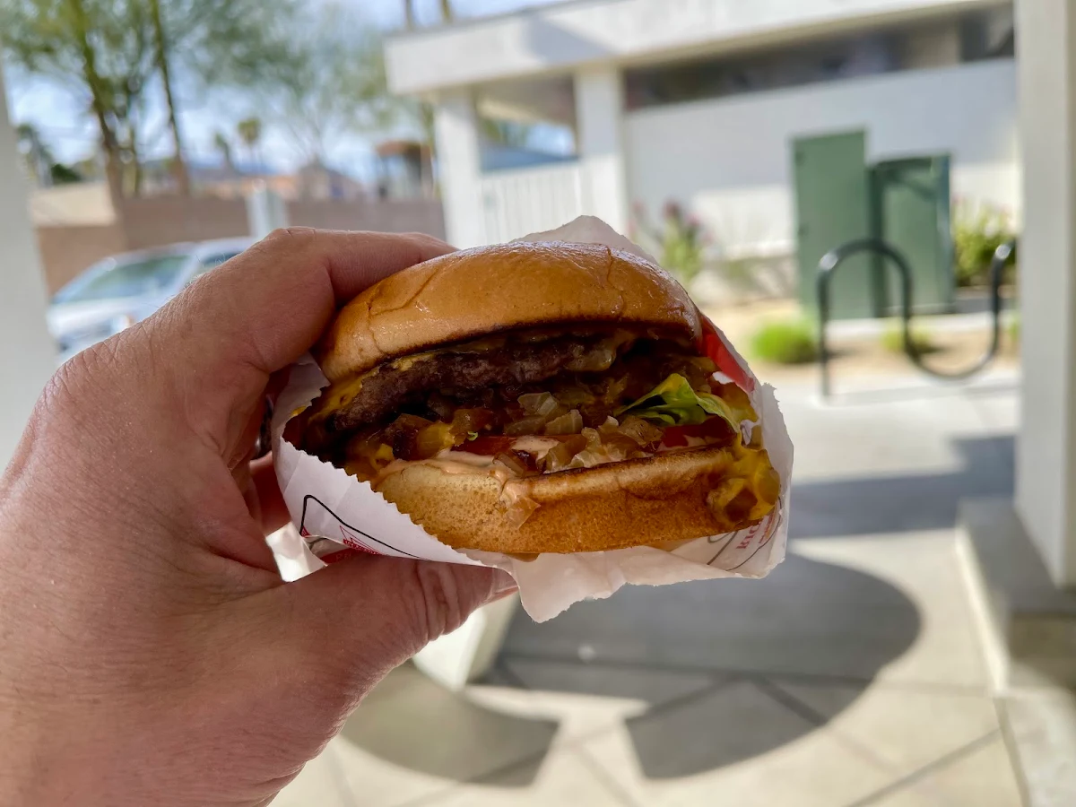 Double Cheese Burger with Grilled Onions