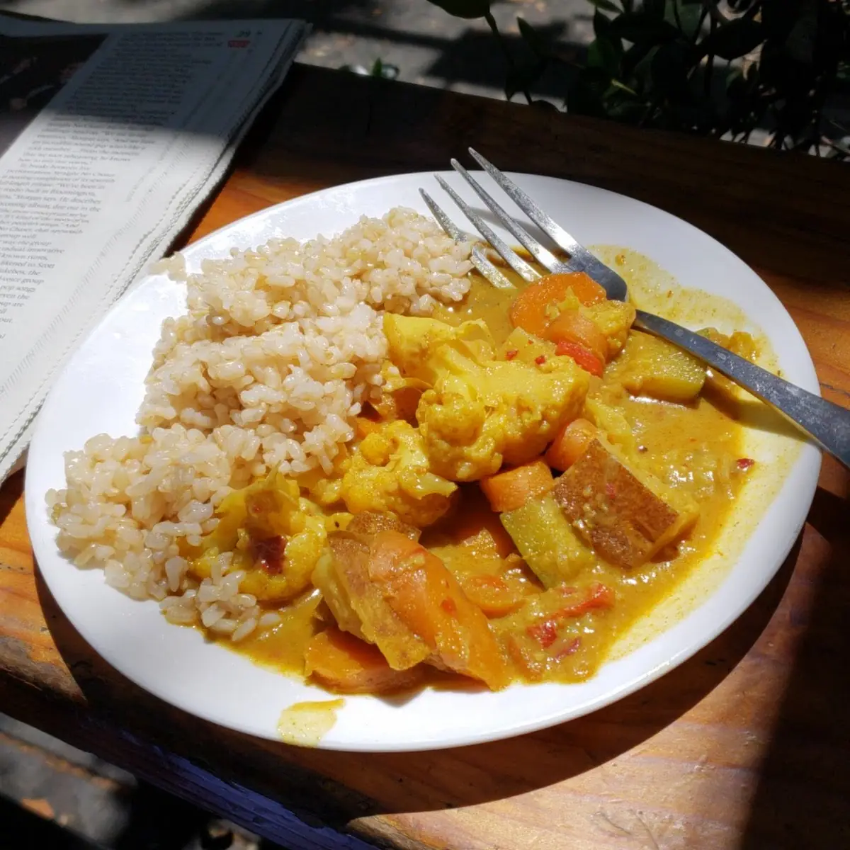 Yellow Curry and Brown Rice