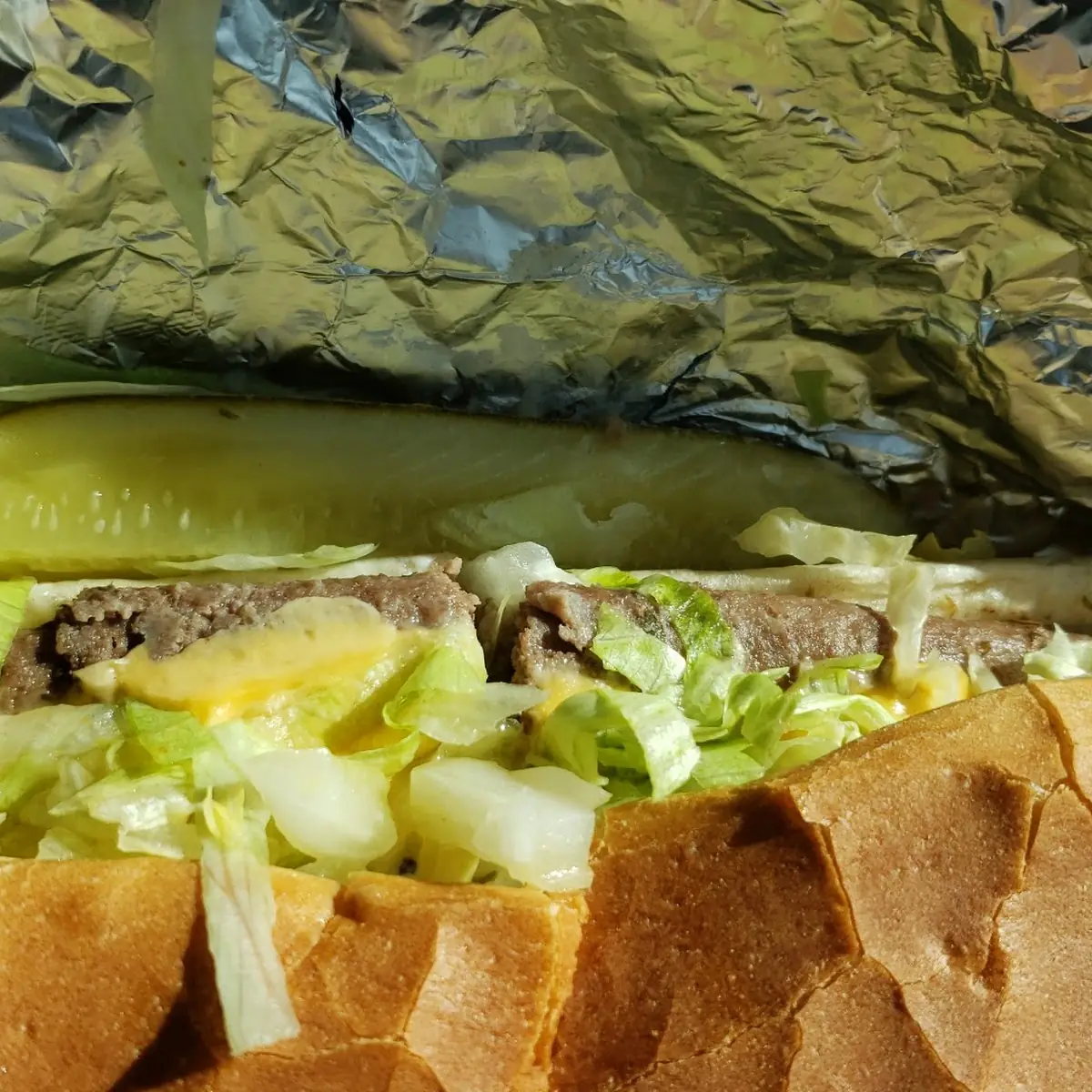 Steak and Cheese Sub with Pickle
