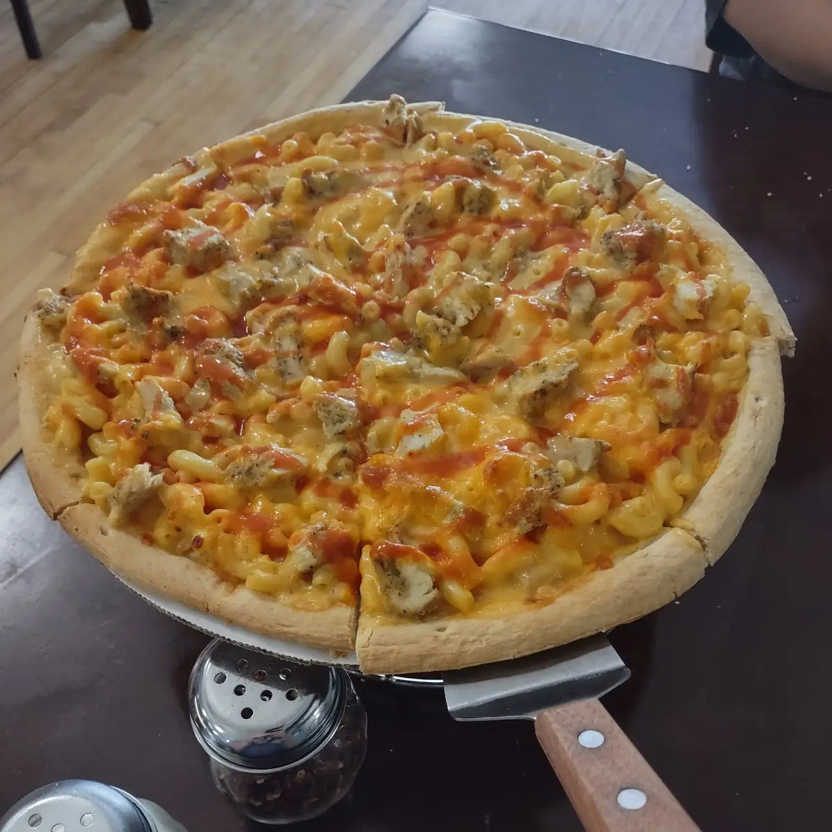 Buffalo Chicken Mac & Cheese Pizza