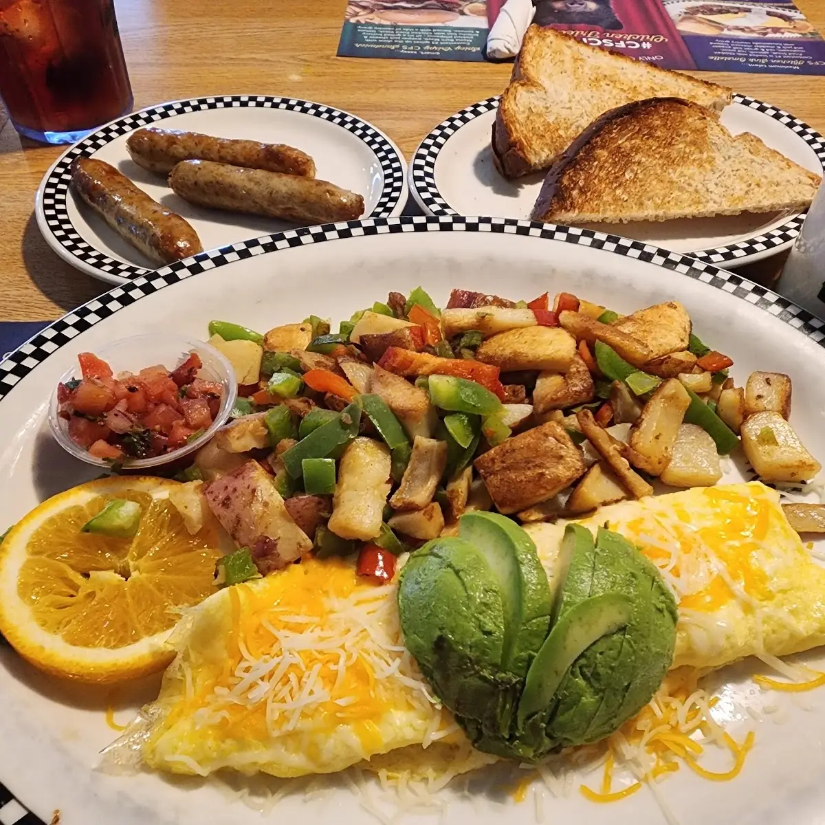 Cheese Omelet and Country Potatoes