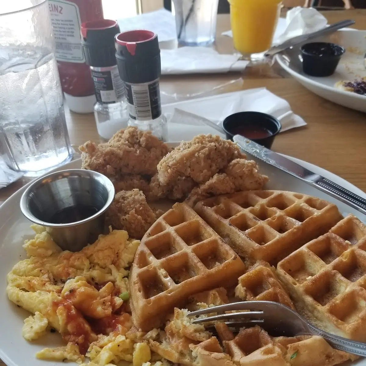 Chicken and Waffles and Scrambled Eggs