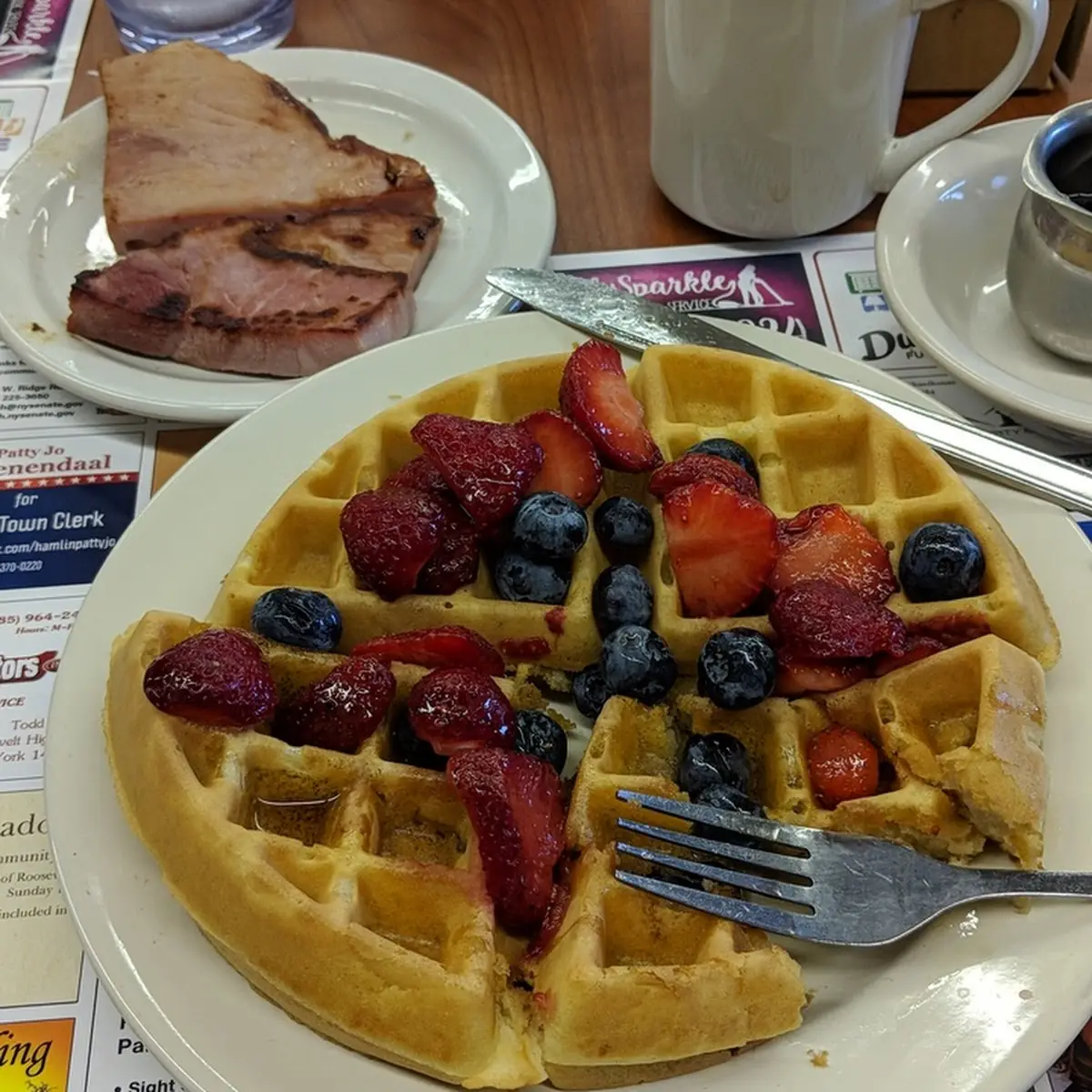 Belgian Waffle with Berries