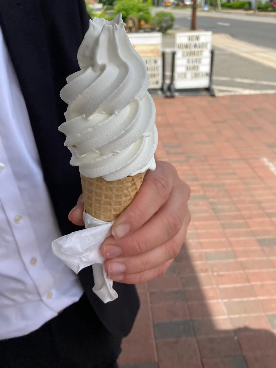 Soft Serve Vanilla Ice Cream in a Sugar Cone