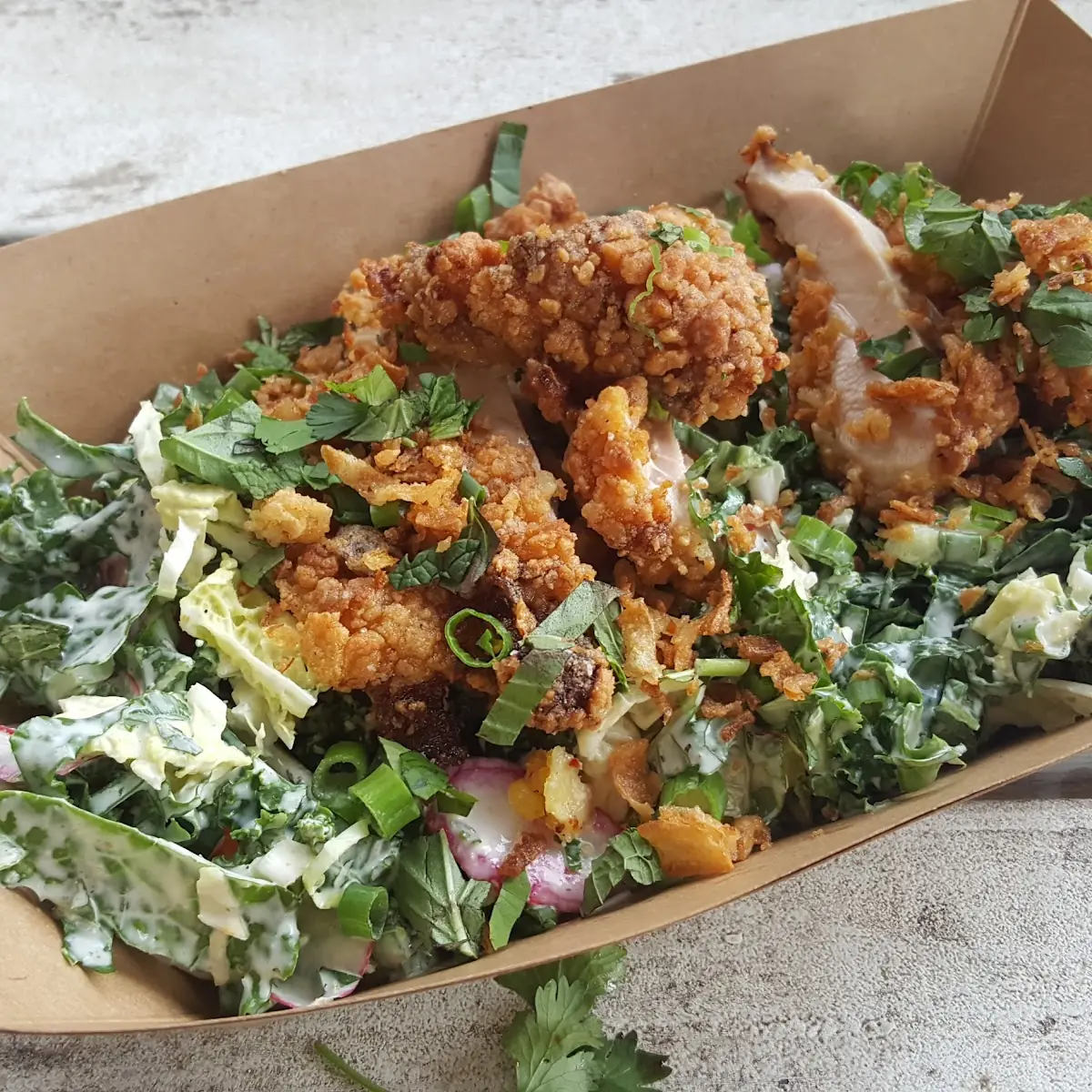 Sourchop Salad Fried Chicken