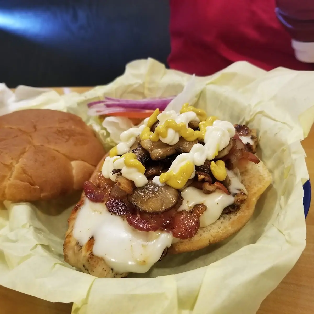 Grilled Chicken Bacon with Mushrooms