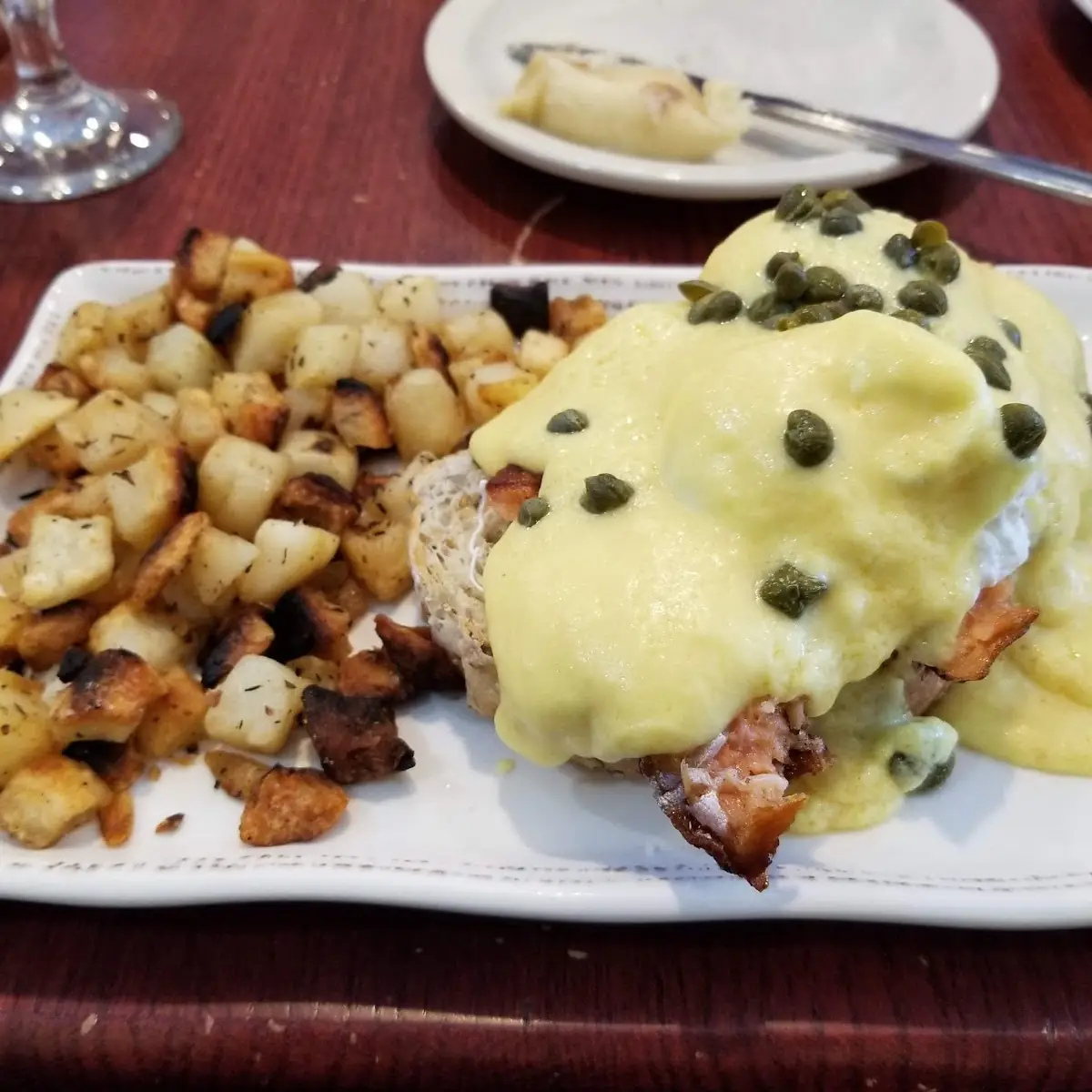 Poached Salmon Eggs Benedict