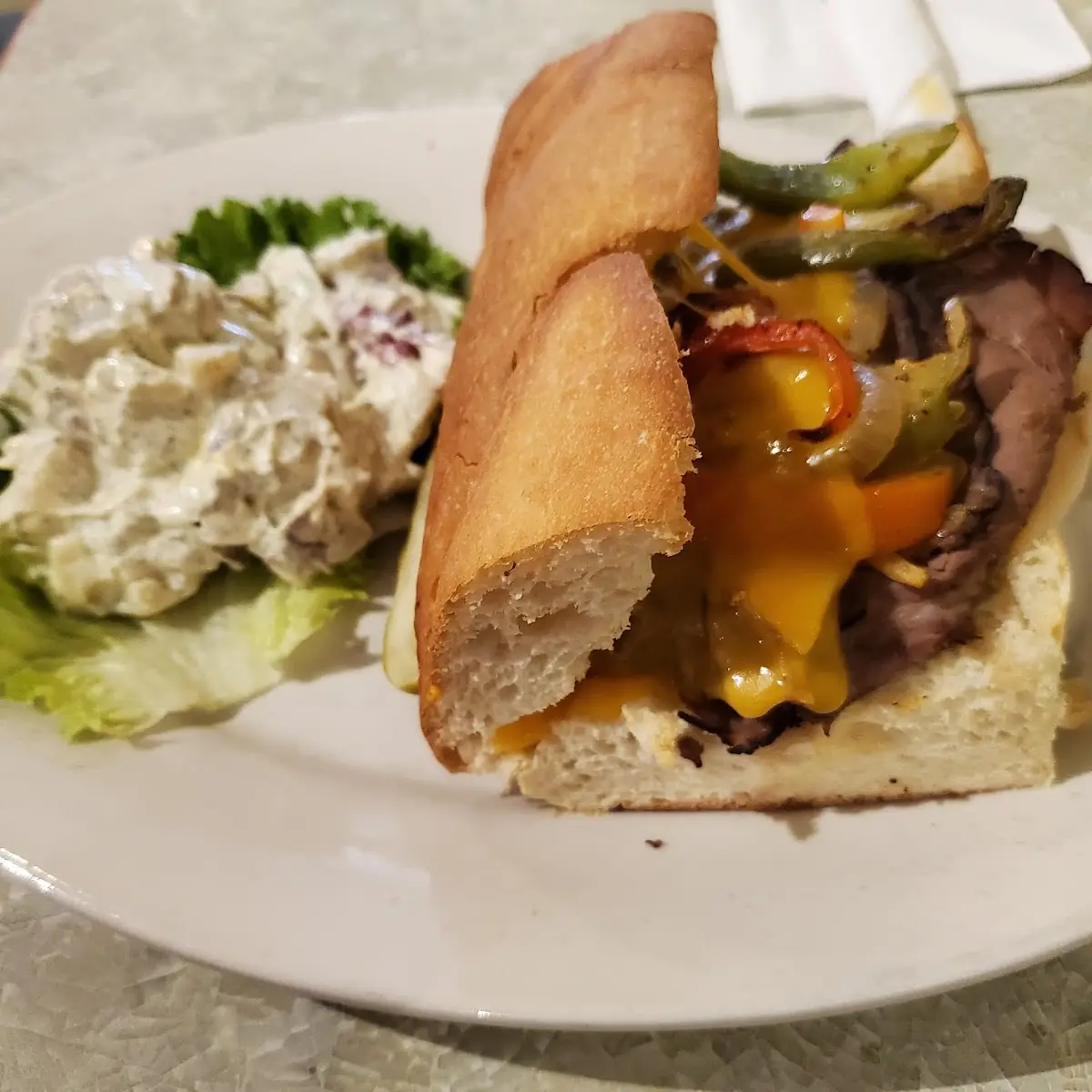 Philly with Potato Salad