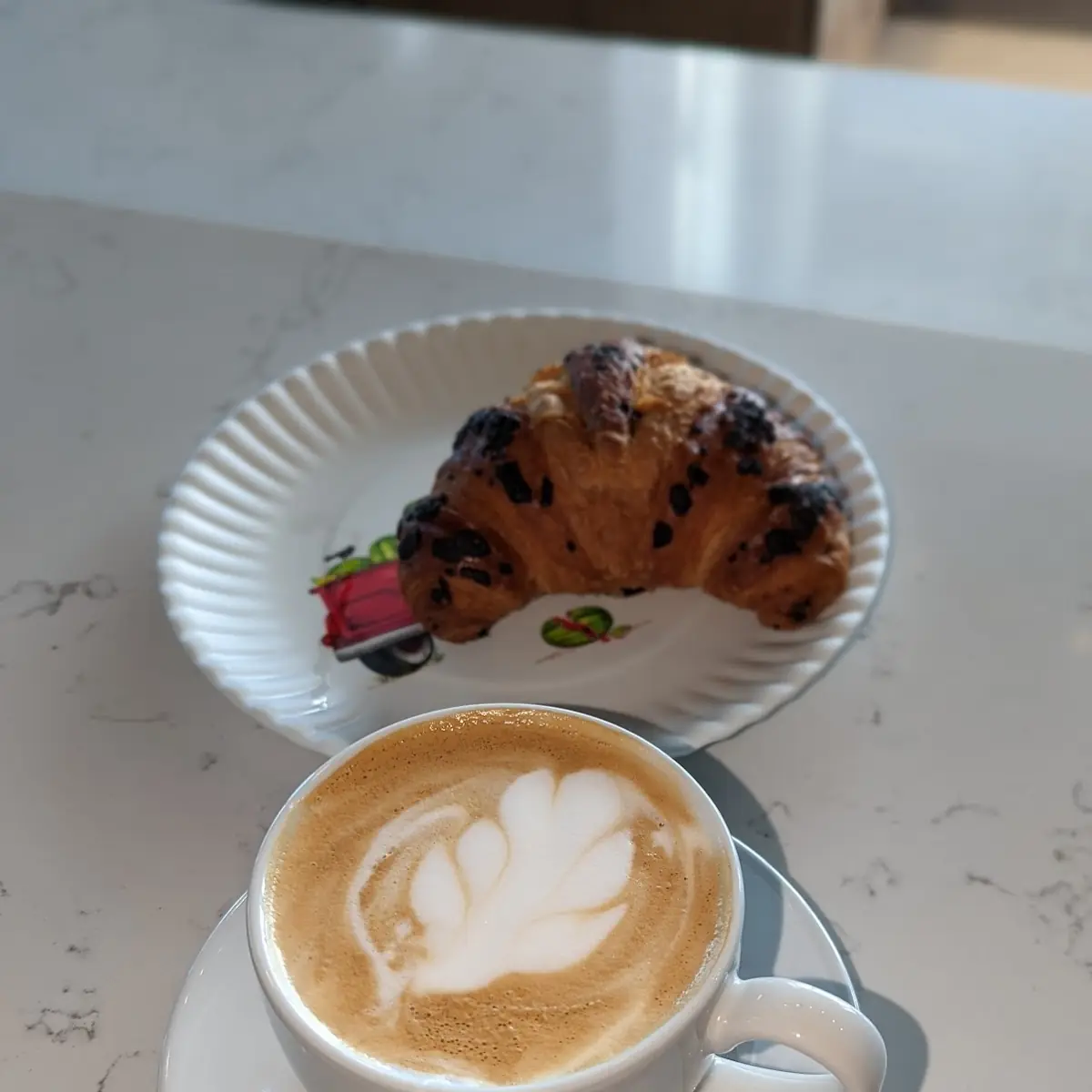 Caramel Latte & Chocolate Croissant