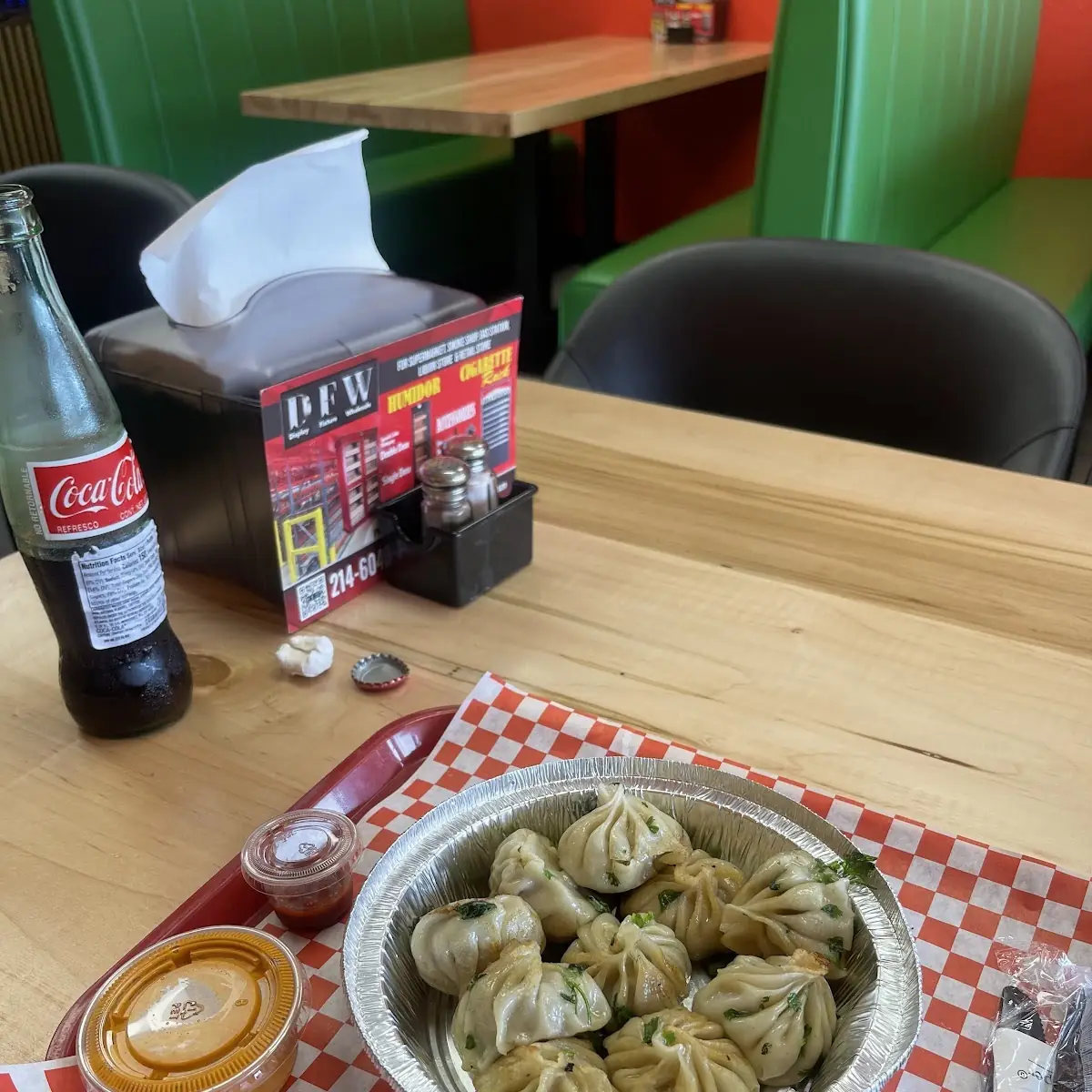 Steamed Momos with Chili Sauce