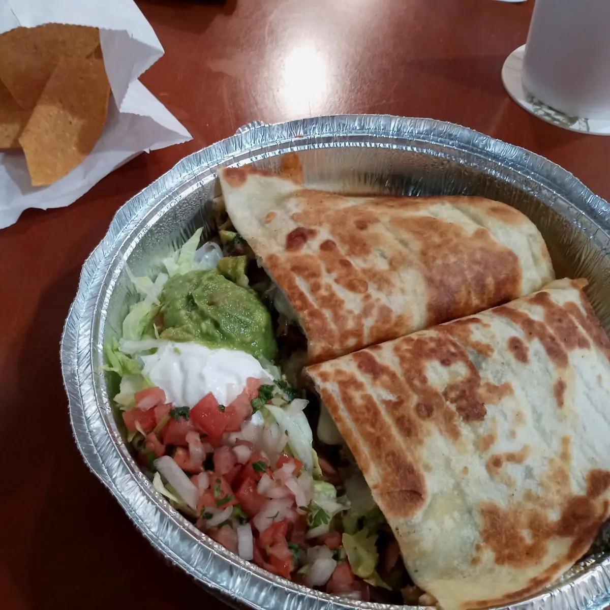 1. One Cheese Quesadilla and Rice
