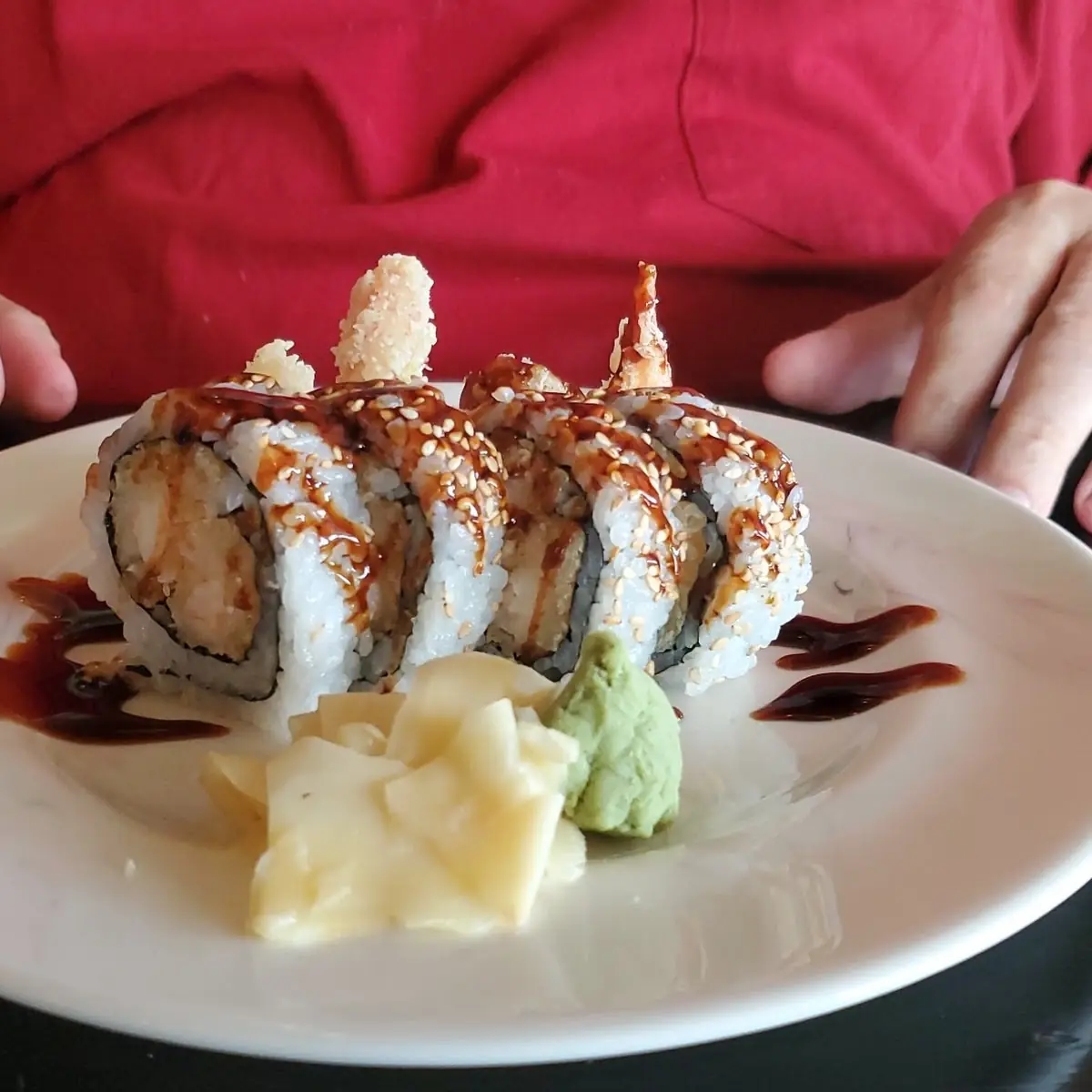 Tempora Shrimp Roll with BBQ Sauce