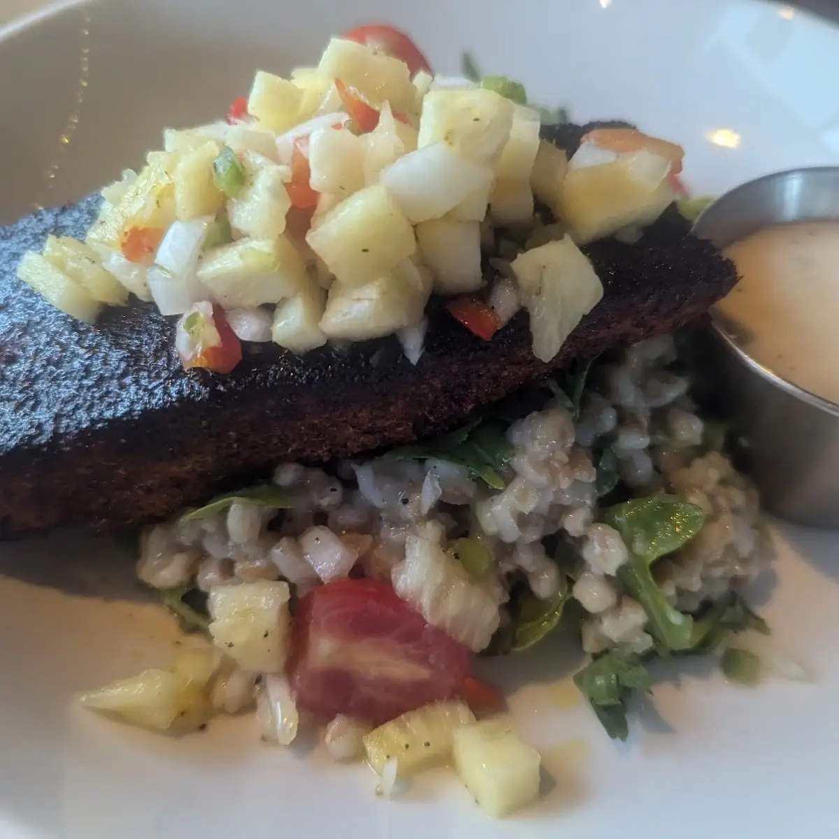Salmon Pineapple Salsa Quinoa Salad