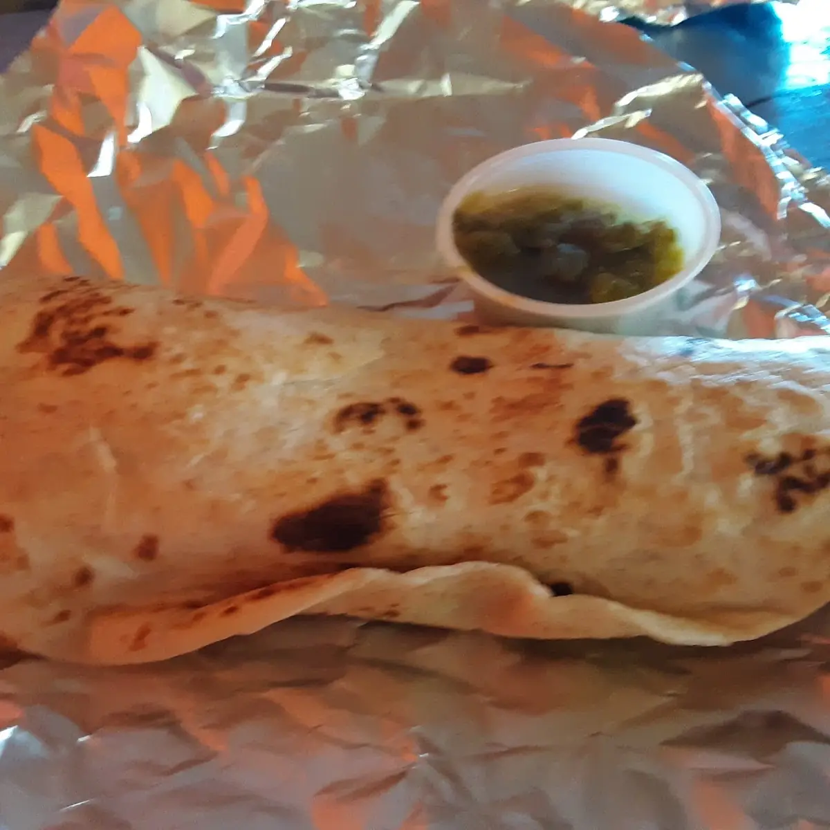 Bean Burrito with Green Chili