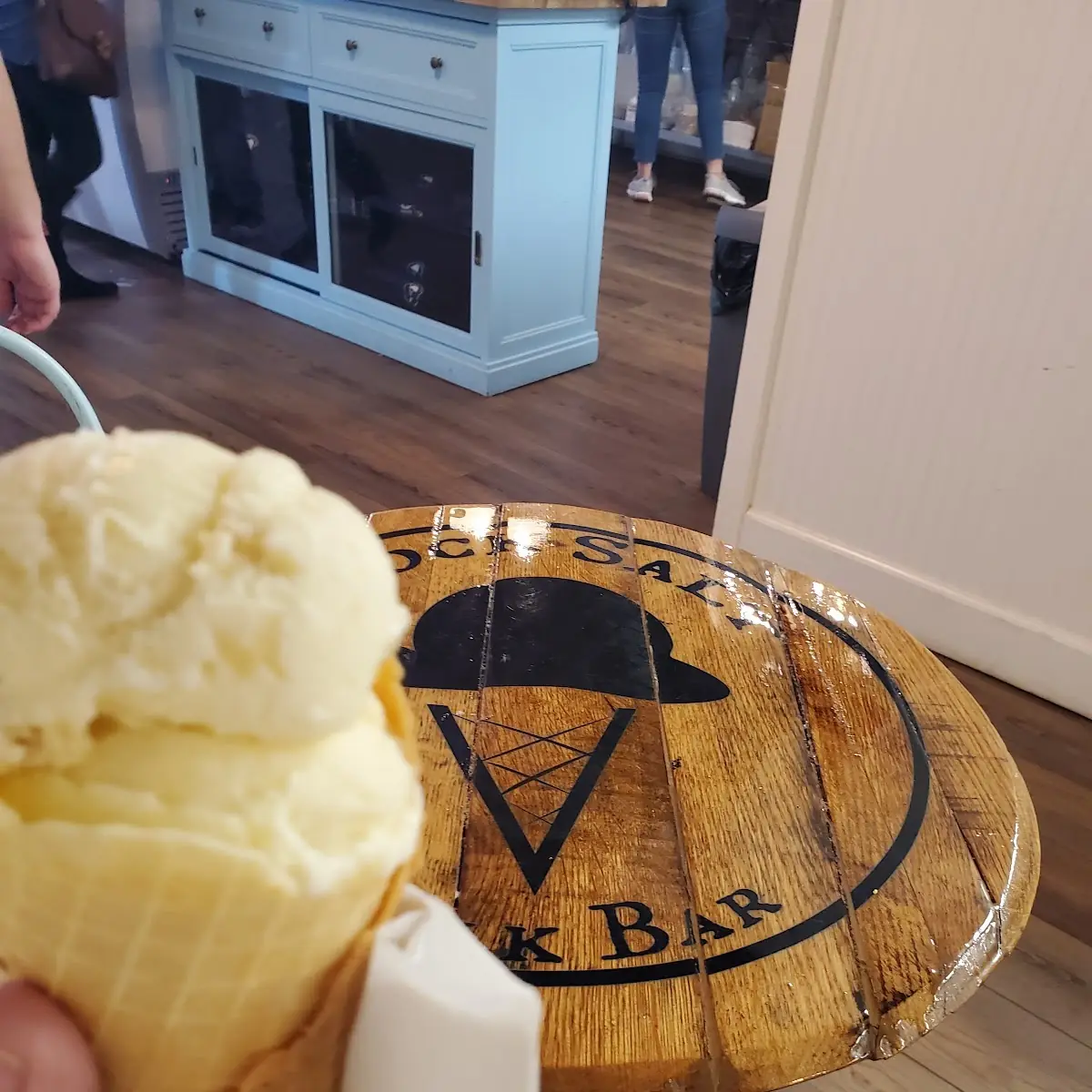 Lemon Cookie Dough Ice Cream Cone