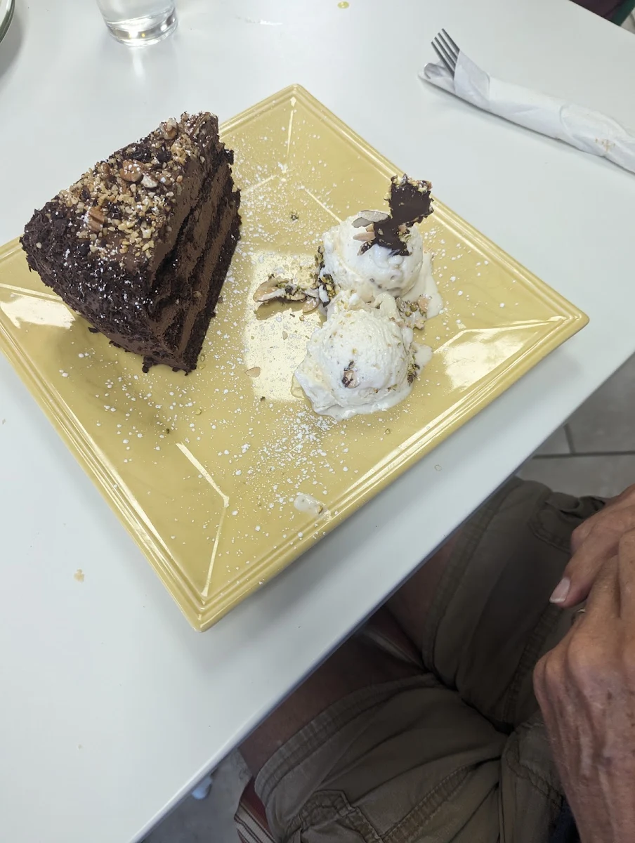 Chocolate Hazelnut Cake and Torrone Gelato