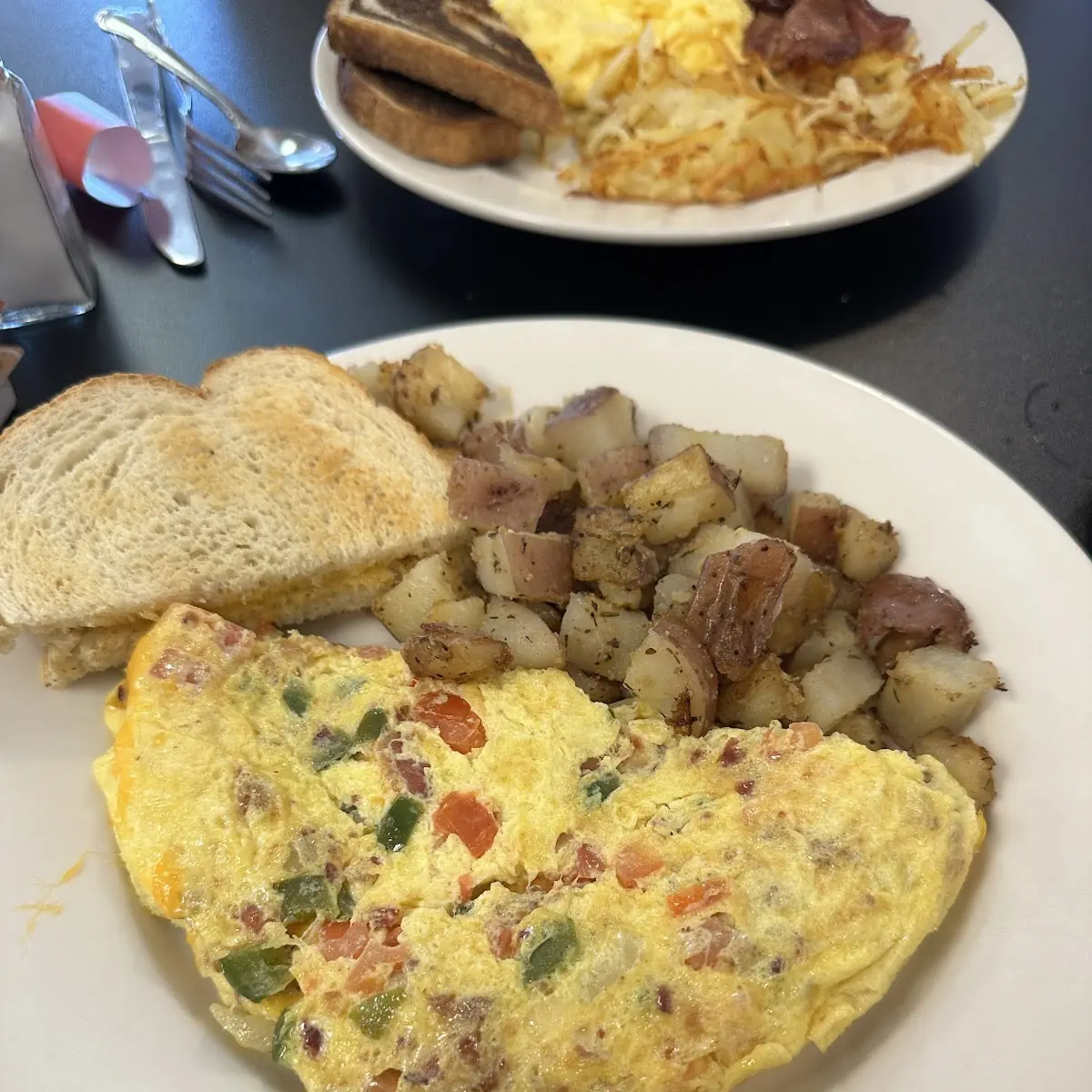 Western Omelet Potatoes and Toast
