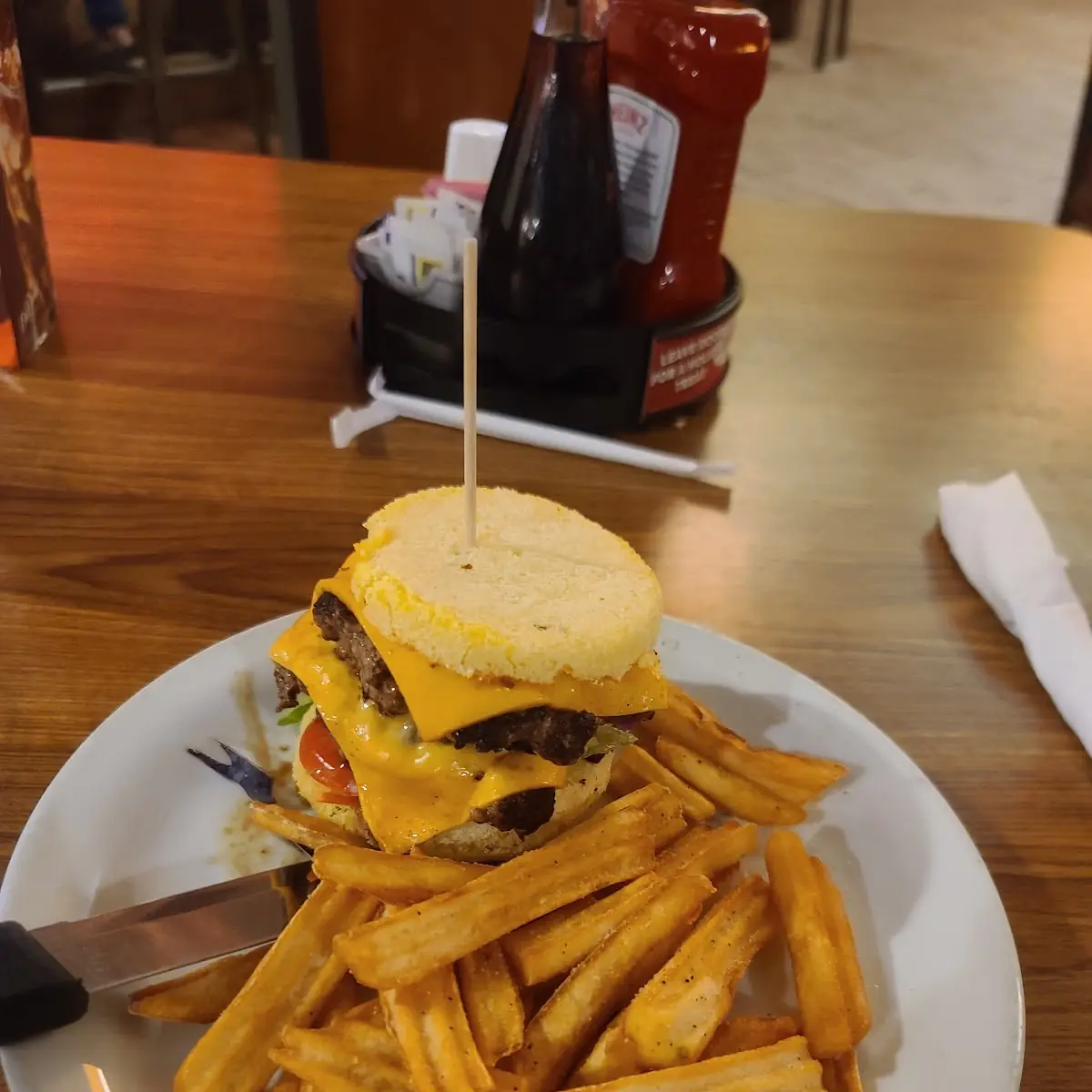 Double Cheeseburger on Gluten-Free Muffin
