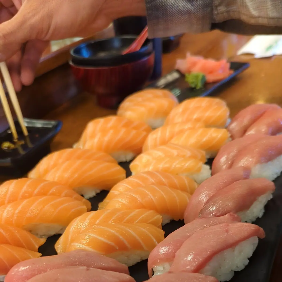 Salmon and Tuna Nigiri