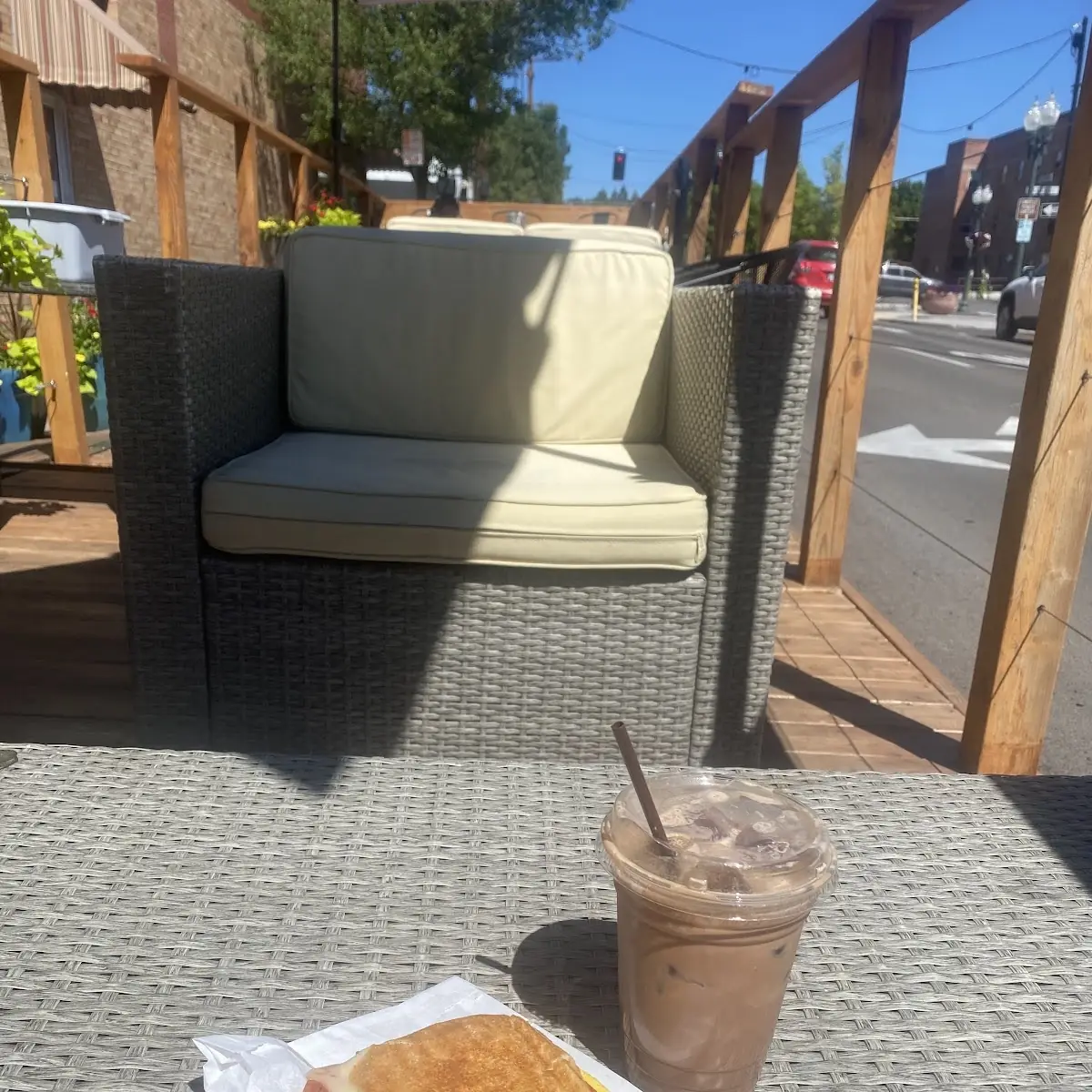 Iced Mocha and Swiss Panini