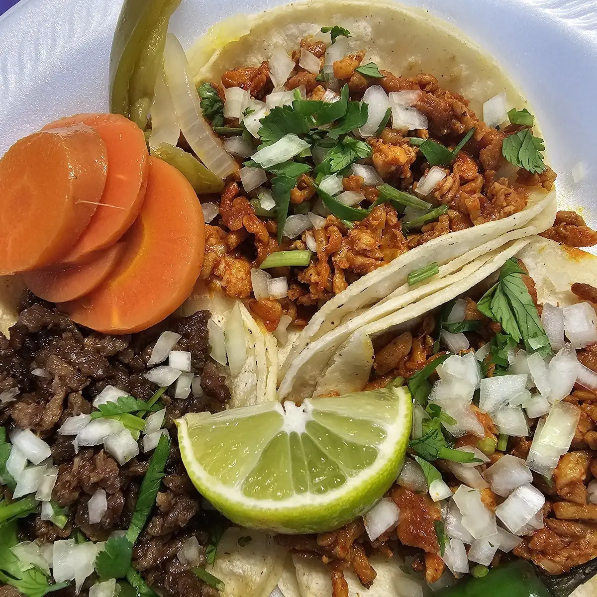 Pollo and Carne Asada Taco