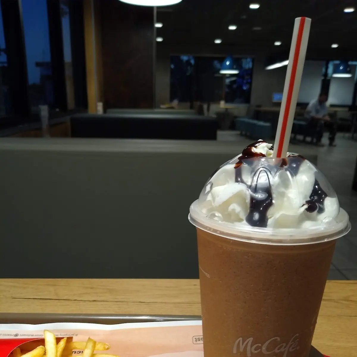 Mocha Frappé and Fries