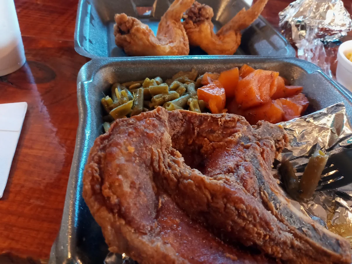 Fried Pork Chops and Chicken Wing