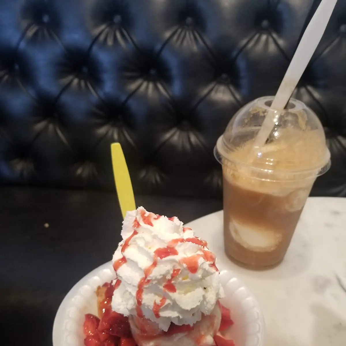 Strawberry Shortcake Sundae and Root Beer Float