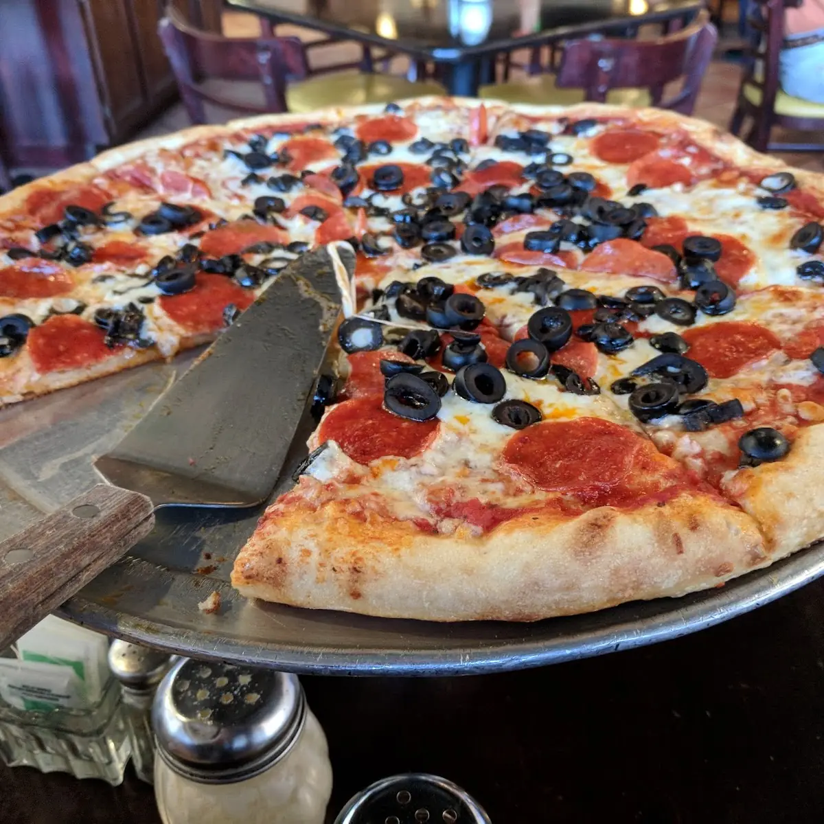 Pepperoni and Black Olive Pizza