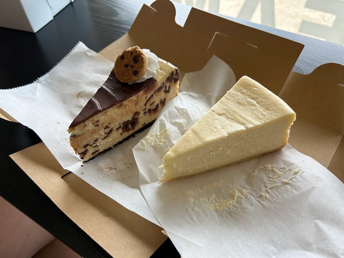 Classic and Cookie Dough Cheesecake Slice