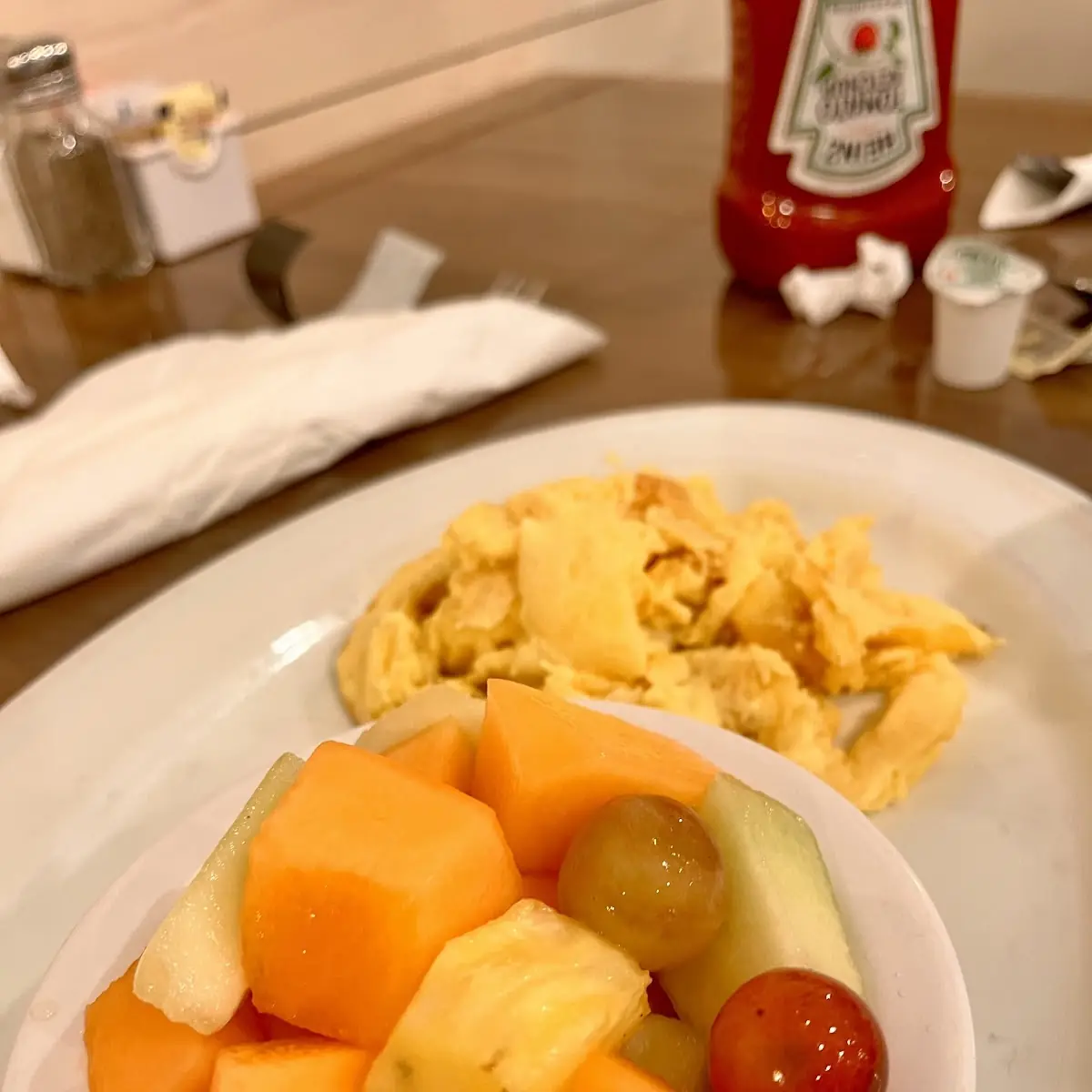 Fruit and Scrambled Eggs