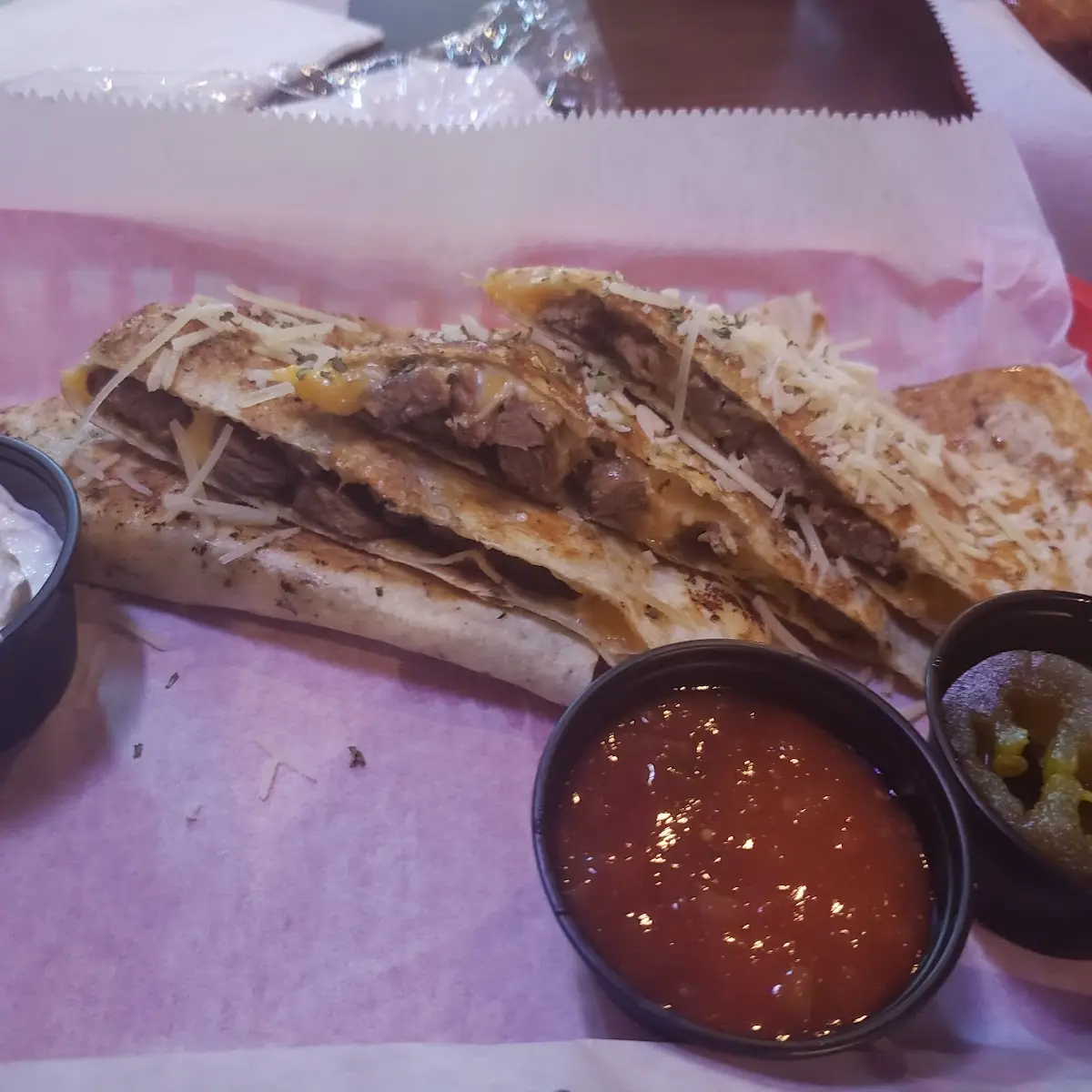 Quesadilla Rib-Eye Steak or Shrimp