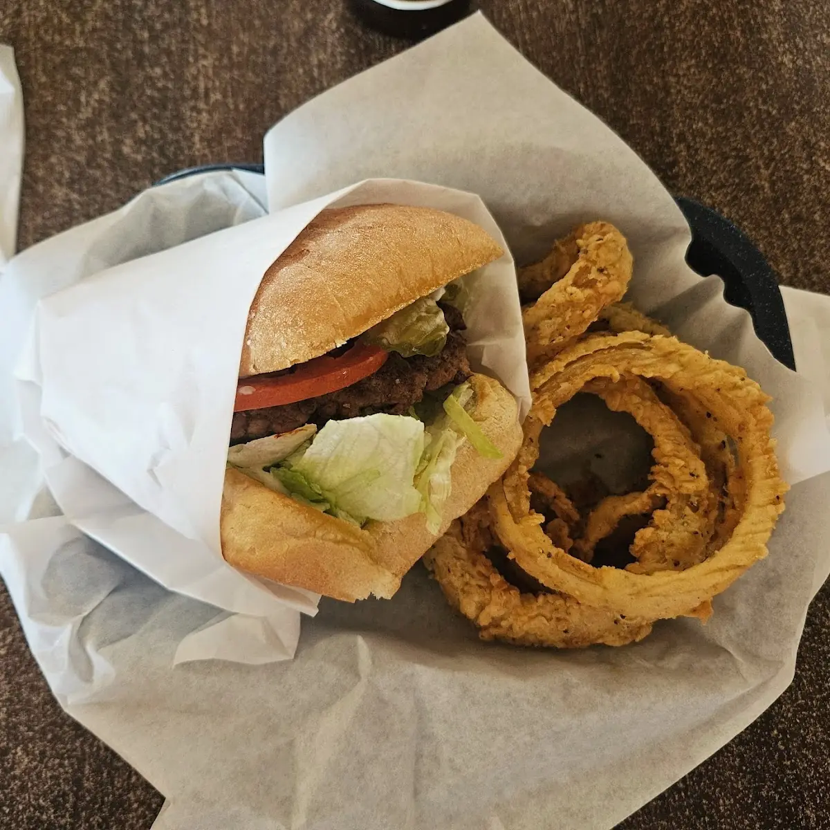 Onion Rings & Hamburger