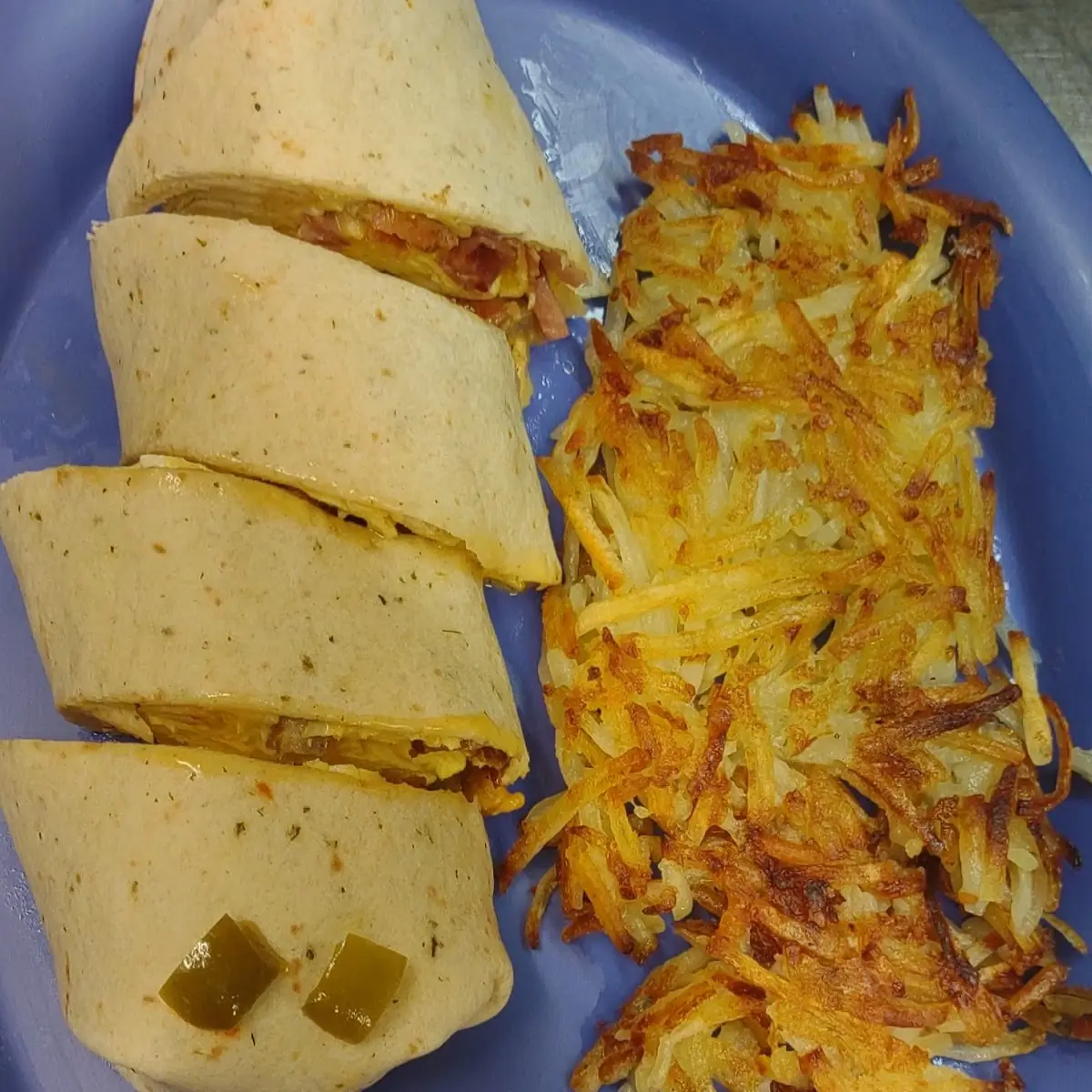 Meat Lovers Veggie Wrap with Hash Browns