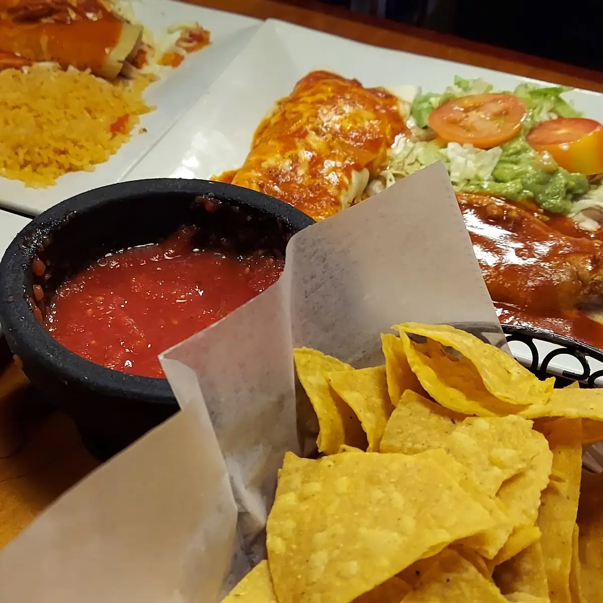 Enchilada Spanish Rice & Fried Beans