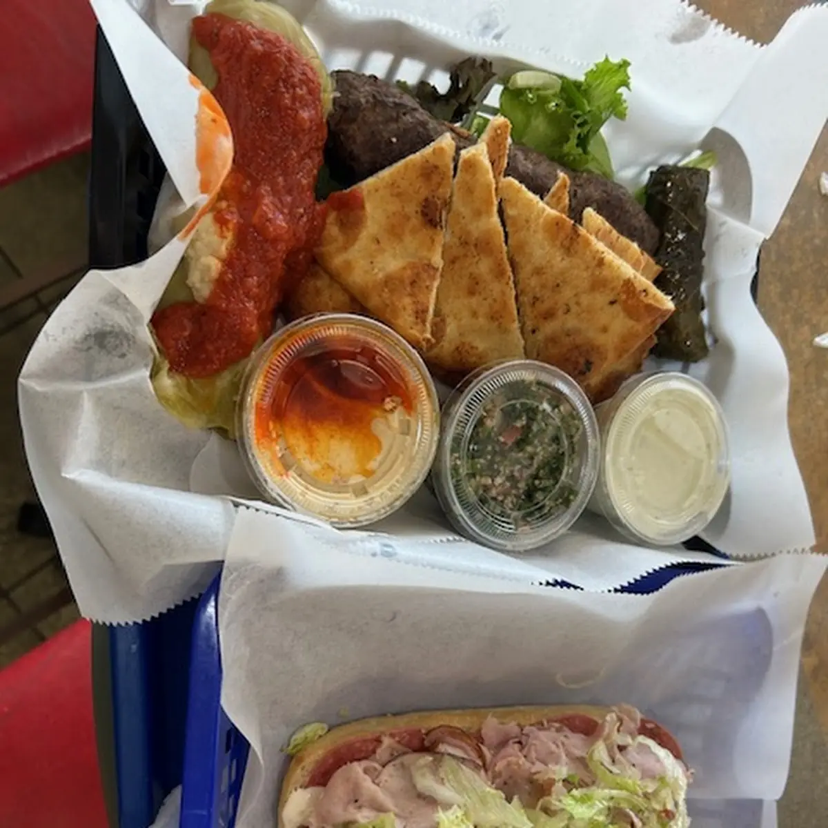 Mediterranean Platter and Italian Sub