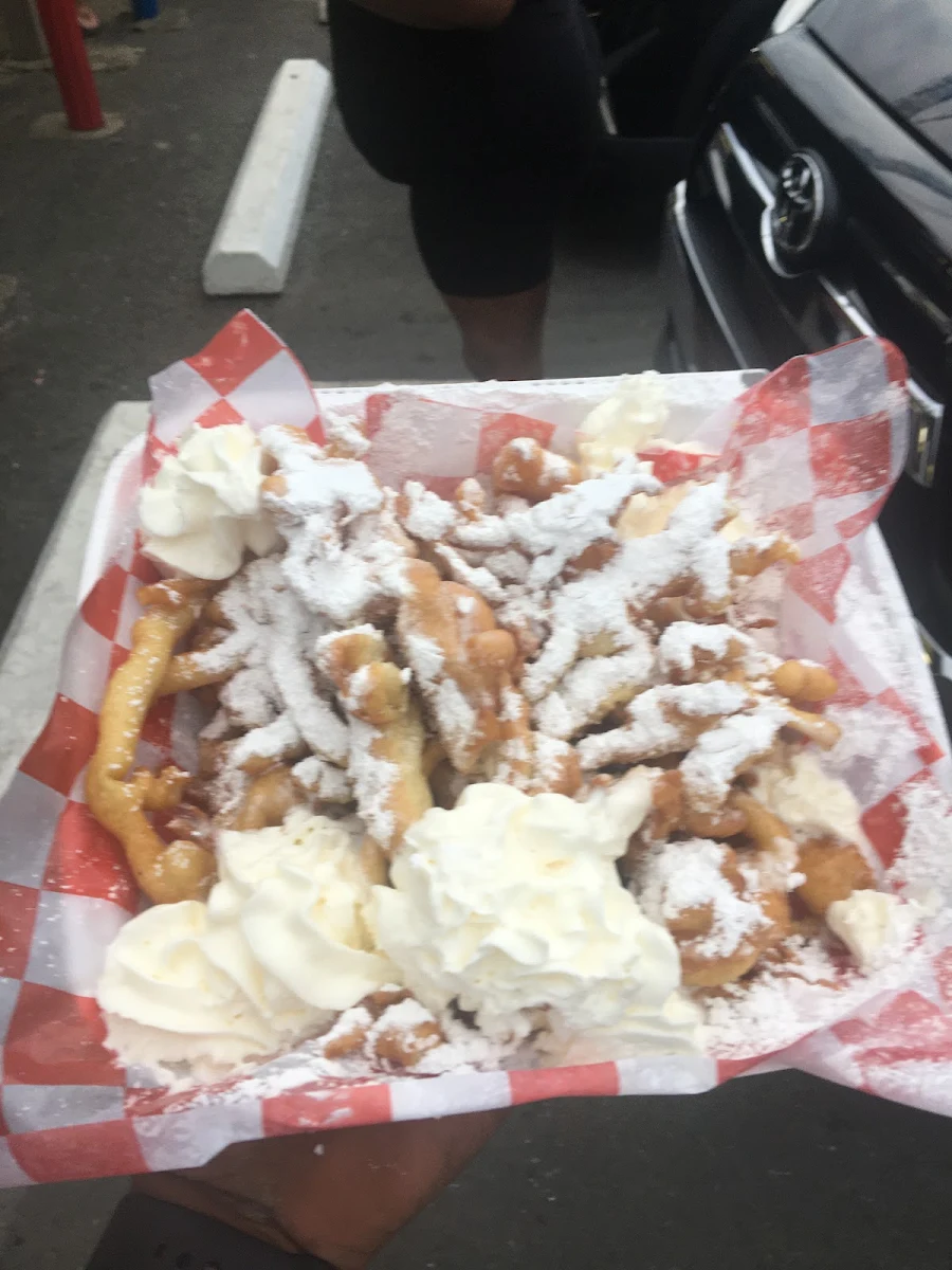 Banana Split Funnel Cake Sundae