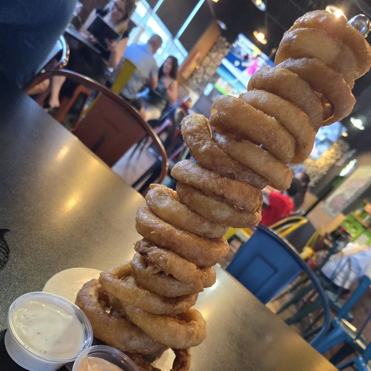 Tower of Onion Rings, Joe Schmoe's Eats N Drinks