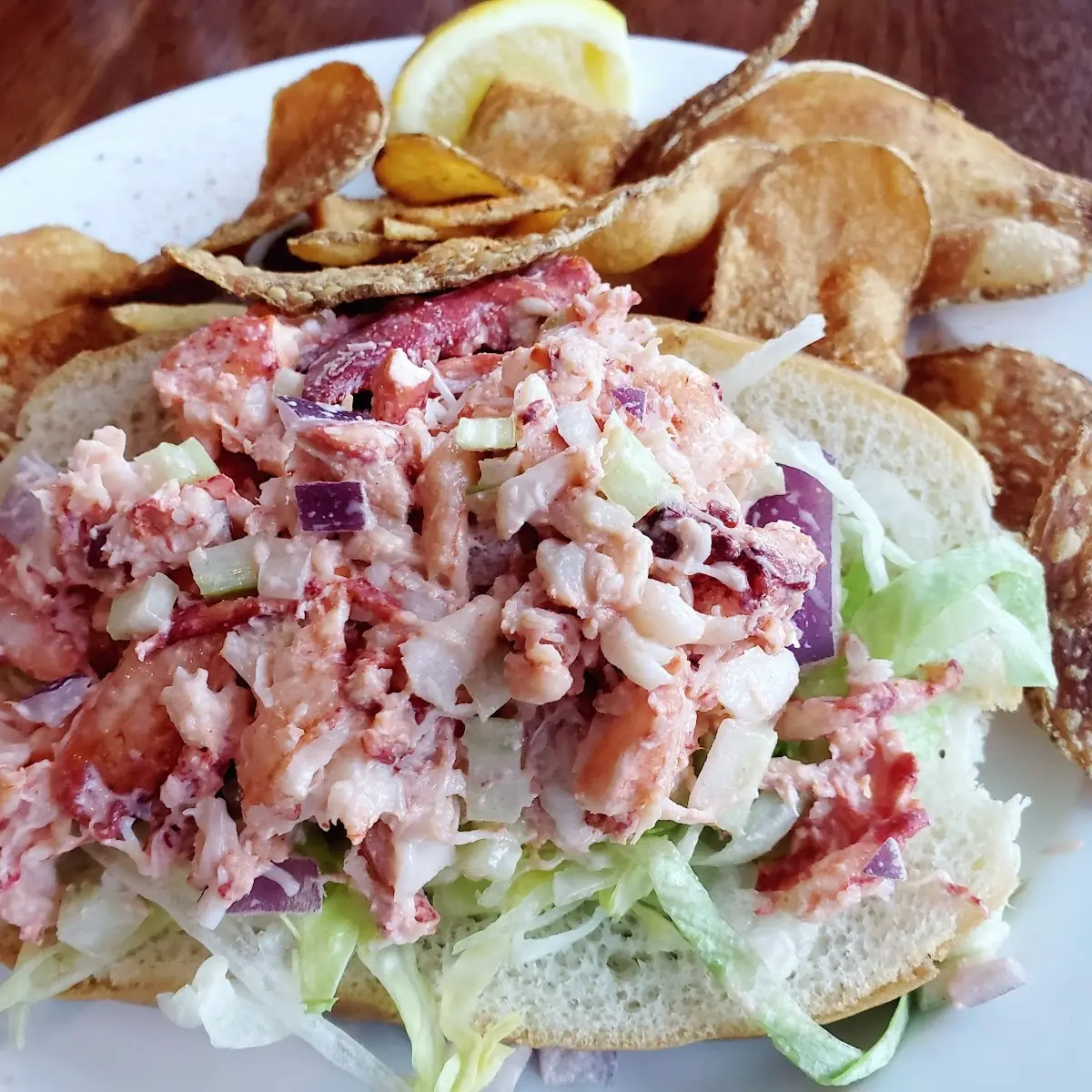 Lobster Roll with Old Bay Potato Chips